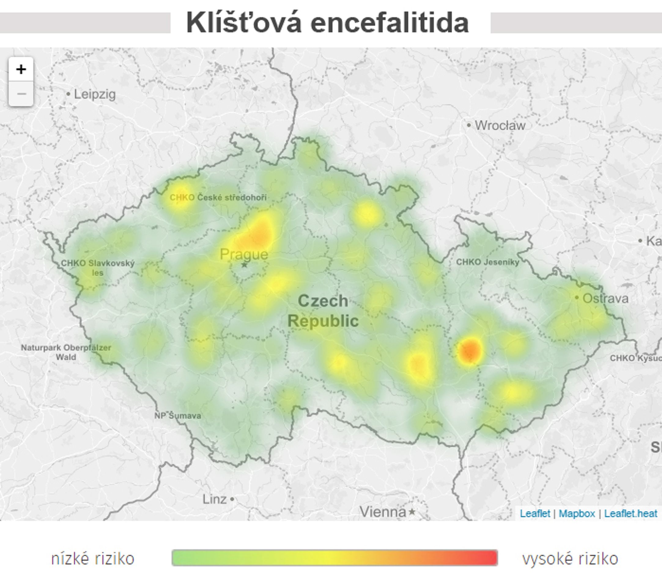 Mapa aktivity klíšťat na území České republiky - Klíšťová encefalitida - GALERIE: Mapa aktivity klíšťat na území České republiky (2/7)