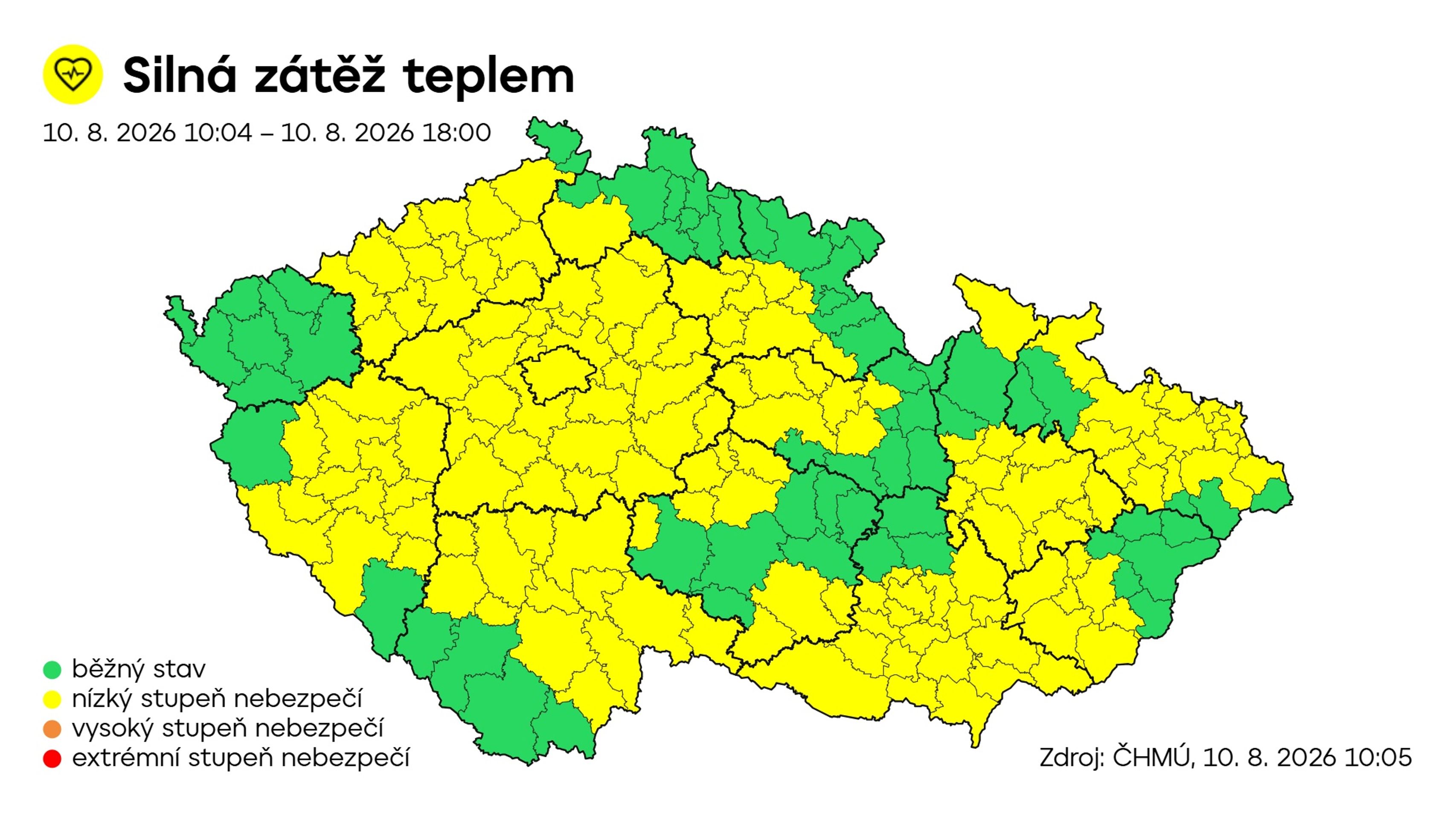 Výstraha ČHMÚ – Silná zátěž teplem - Výstrahy a graf ČHMÚ (3/4)
