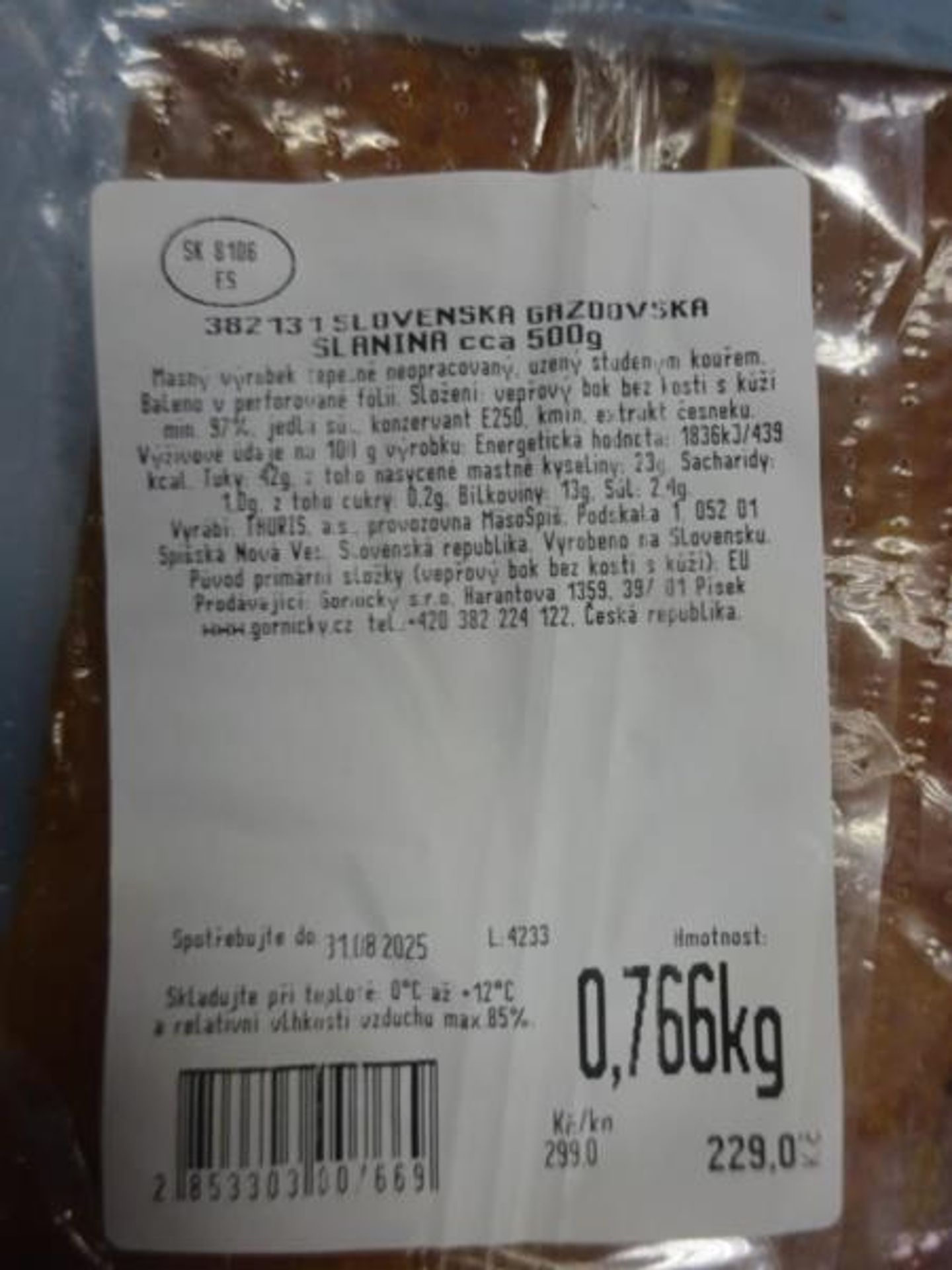 SLOVENSKÁ GAZDOVSKÁ SLANINA (3) - Závadné potraviny (8/14)