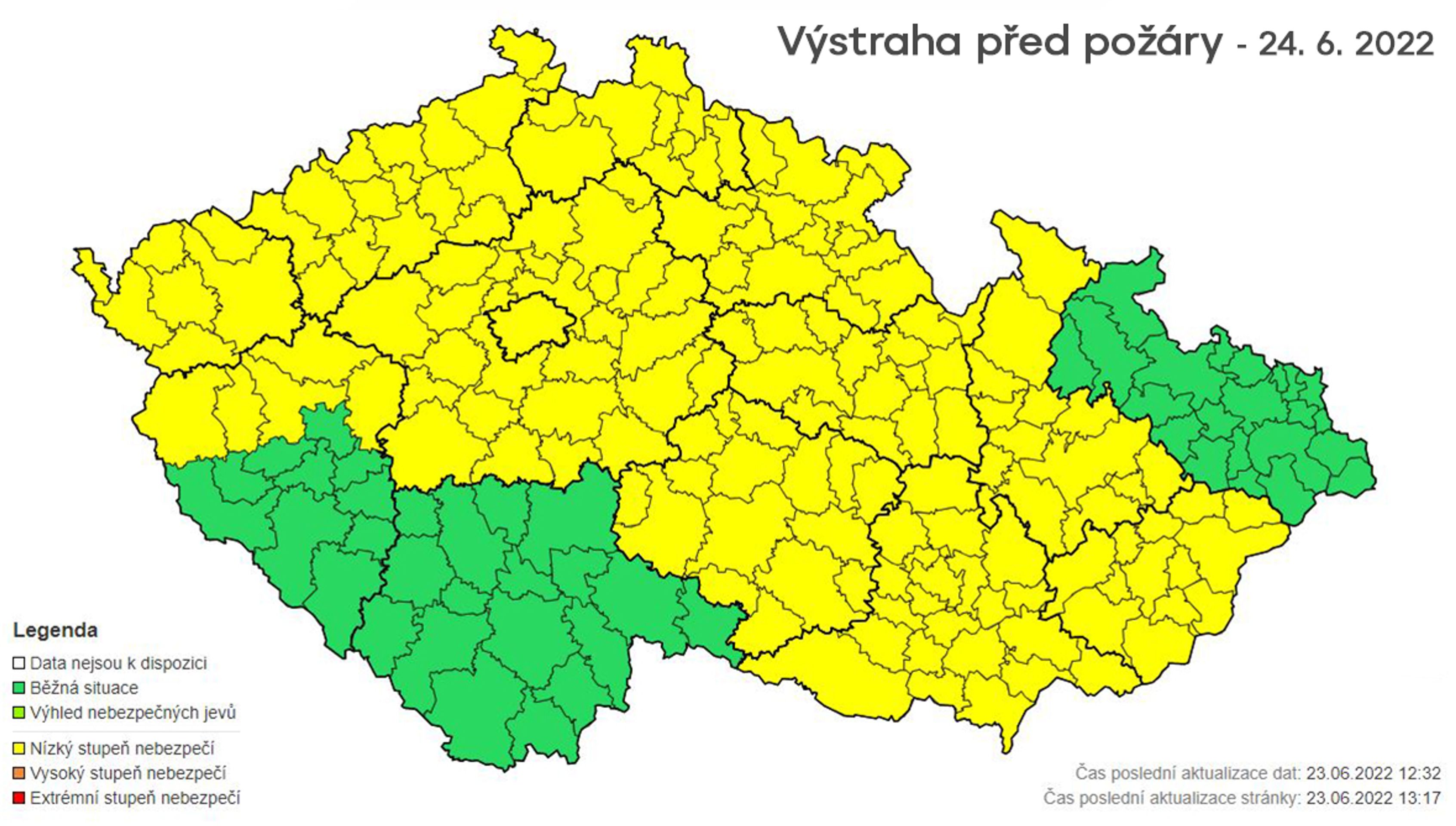 Mapa výstrah - požáry 24.6. - Mapy výstrah (6/9)