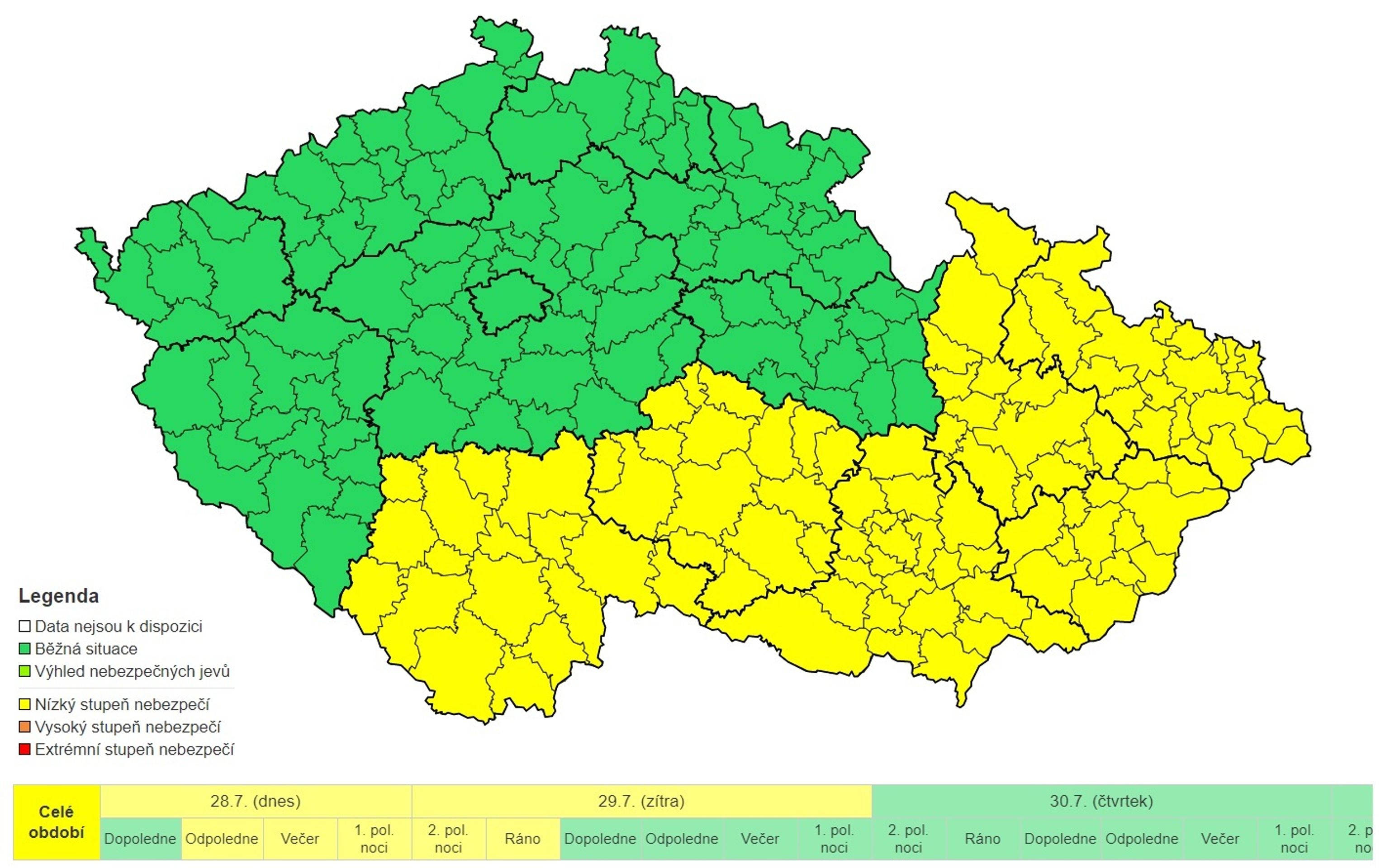 Výstraha před bouřkami - 28. 7. - GALERIE: Výstrahy ČHMÚ (3/3)