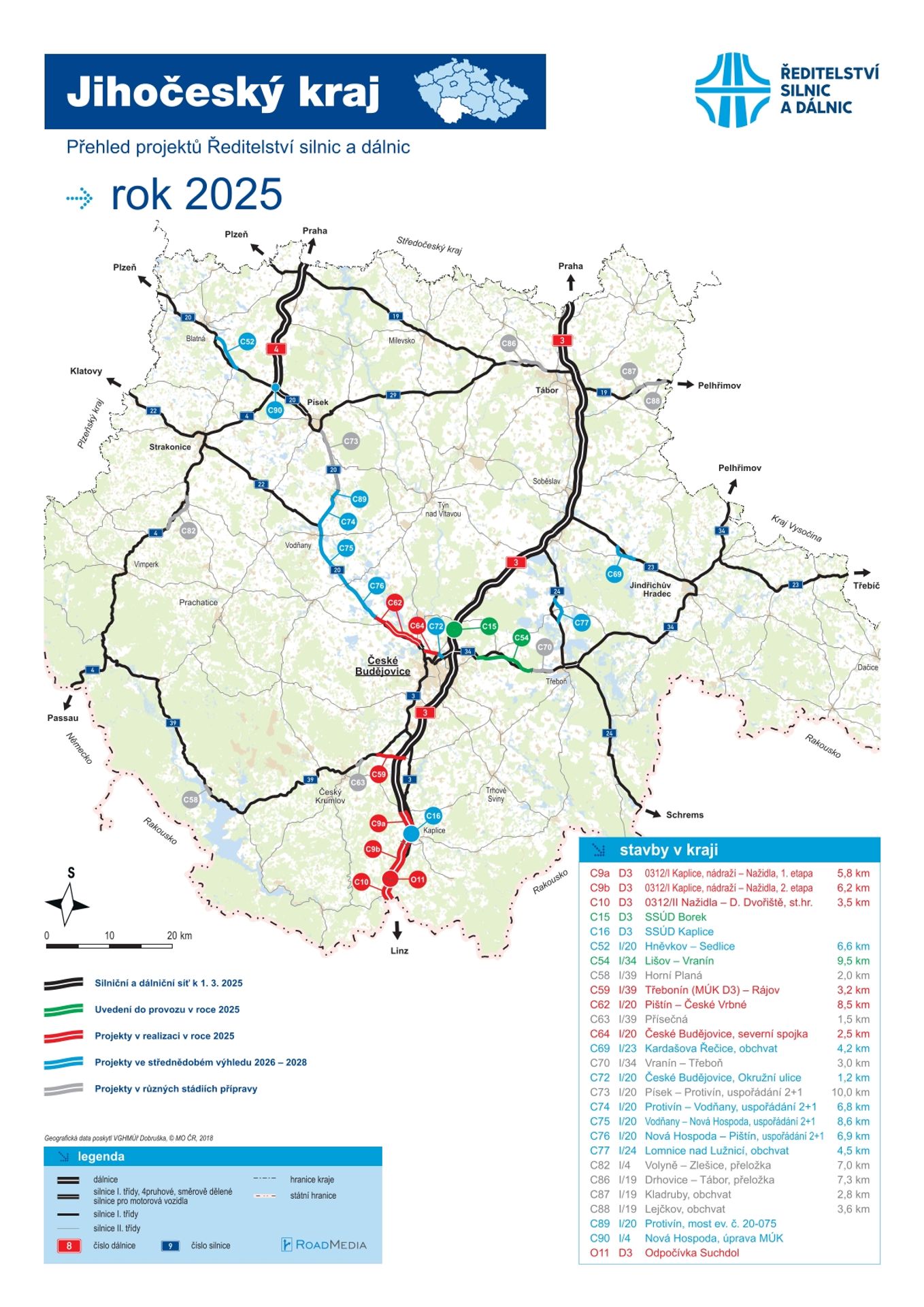 Jihočeský kraj - mapa výstavby - Mapy oprav a výstavby (3/26)