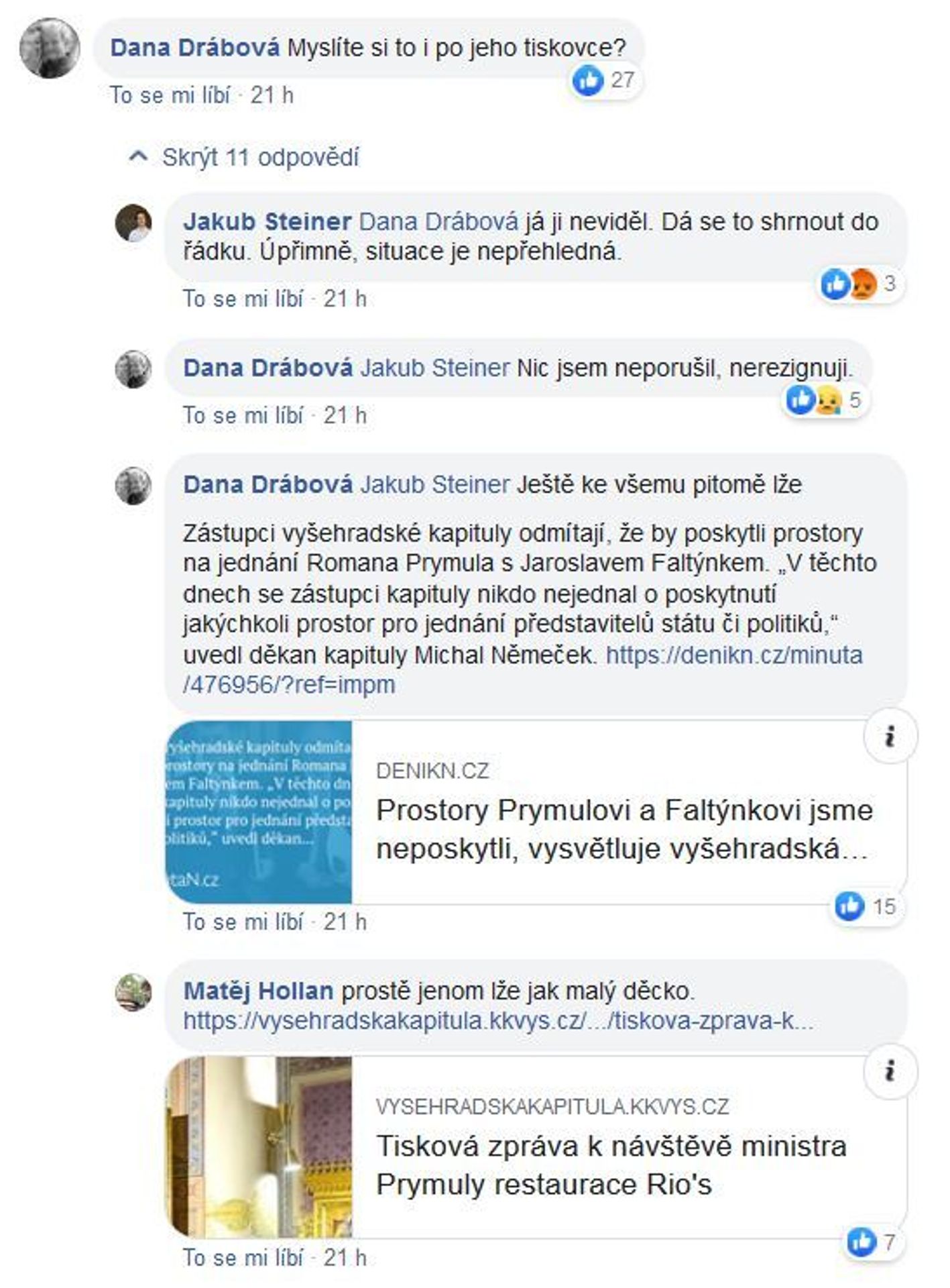 Vyjádření Jakuba Steiner a diskuze - 3 - GALERIE: Diskuze Steinera a Drábové (1/3)