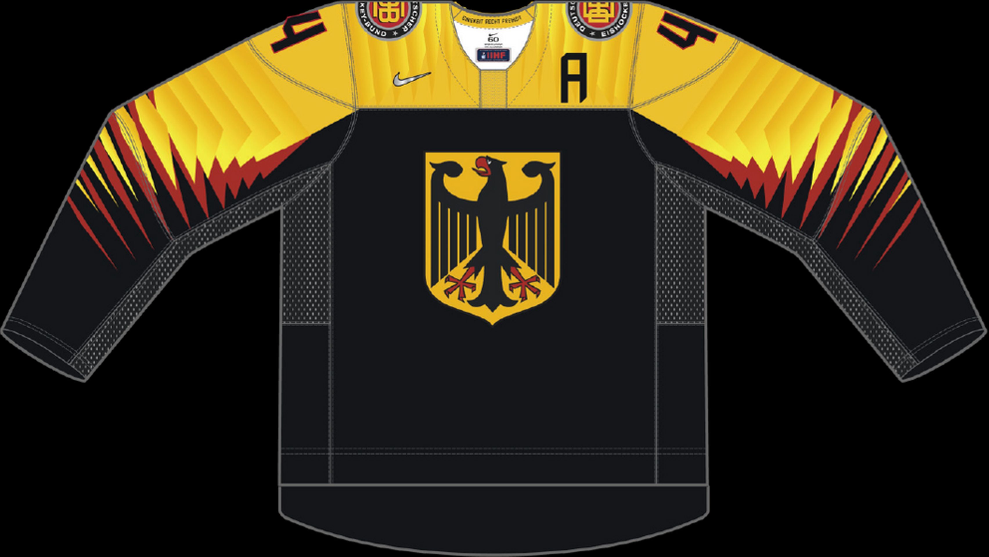 Venkovní dres Německa - GALERIE: Dresy týmů na mistrovství světa v ledním hokeji (16/32)