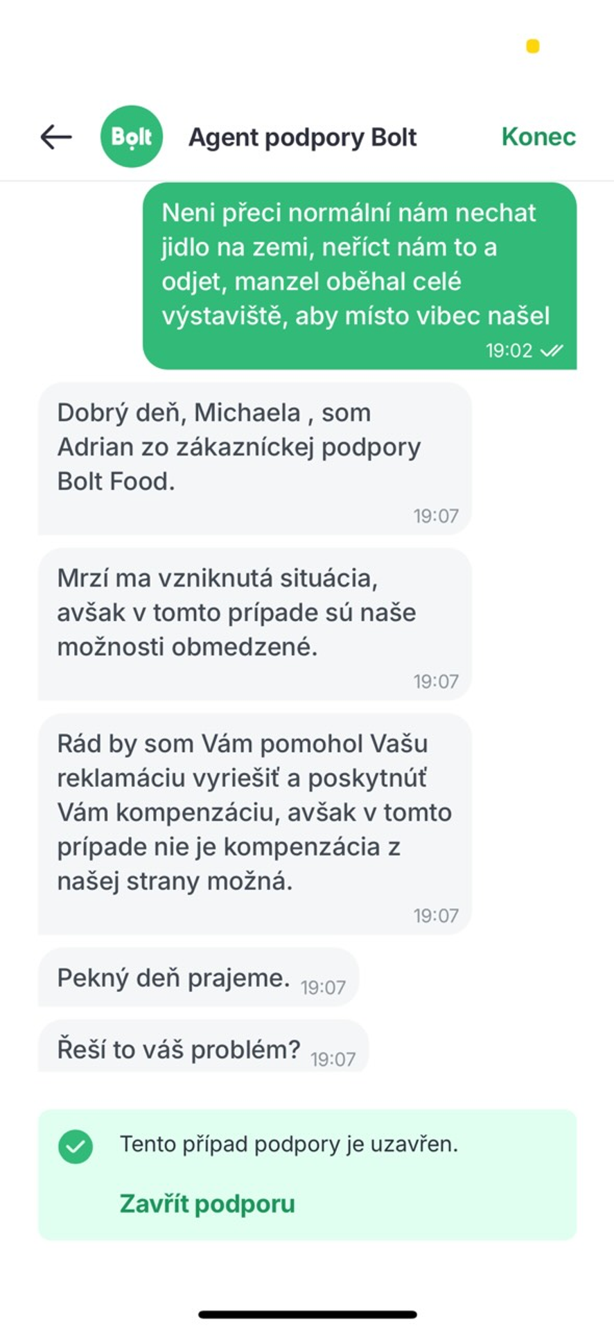 Obrázek 3 - Komunikace se službou Bolt (3/10)