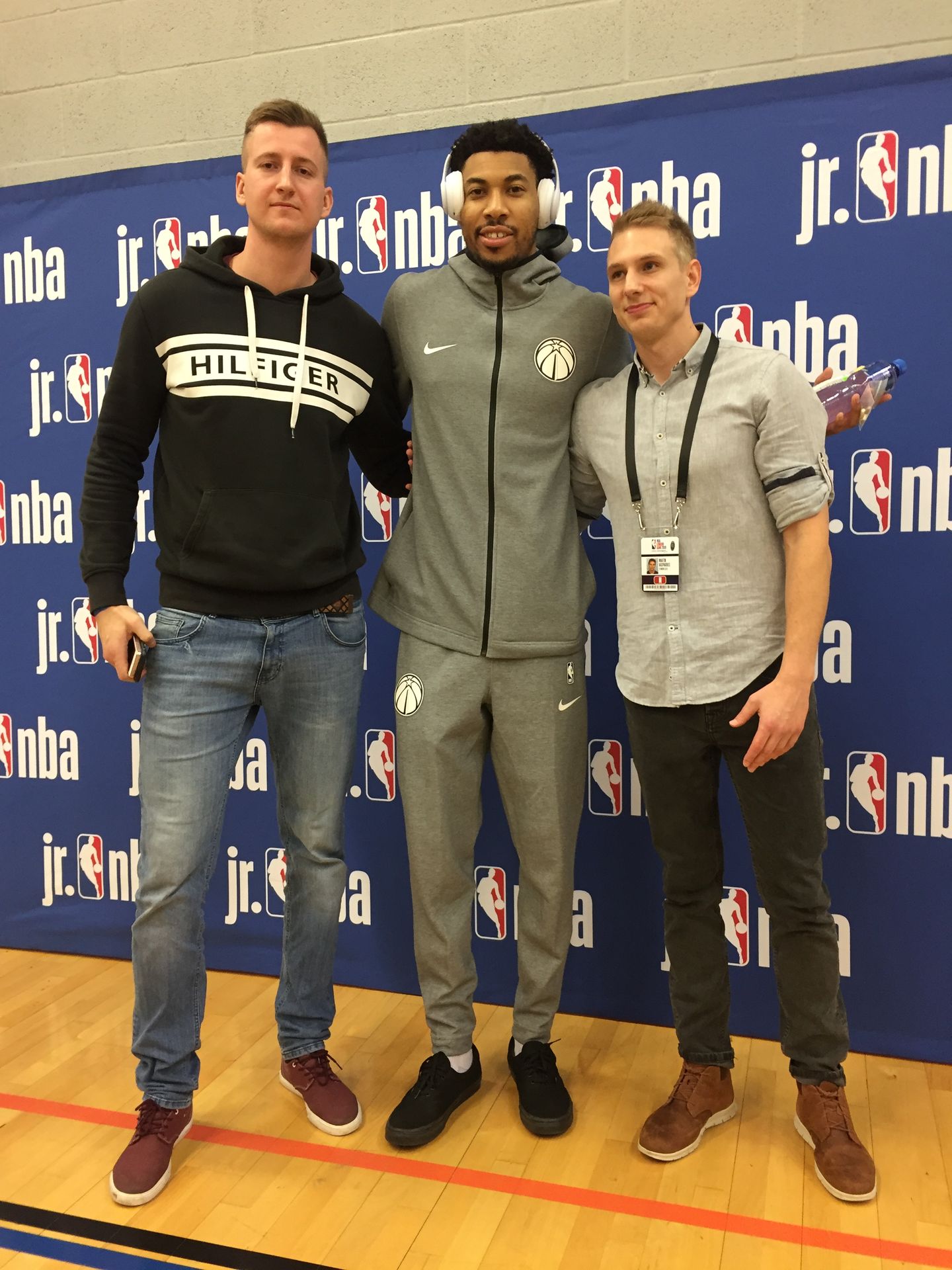 Jan Koloničný, Otto Porter Jr. a Martin Kasparides - GALERIE: NBA London Game a rozhovor s Tomášem Satoranským (3/4)
