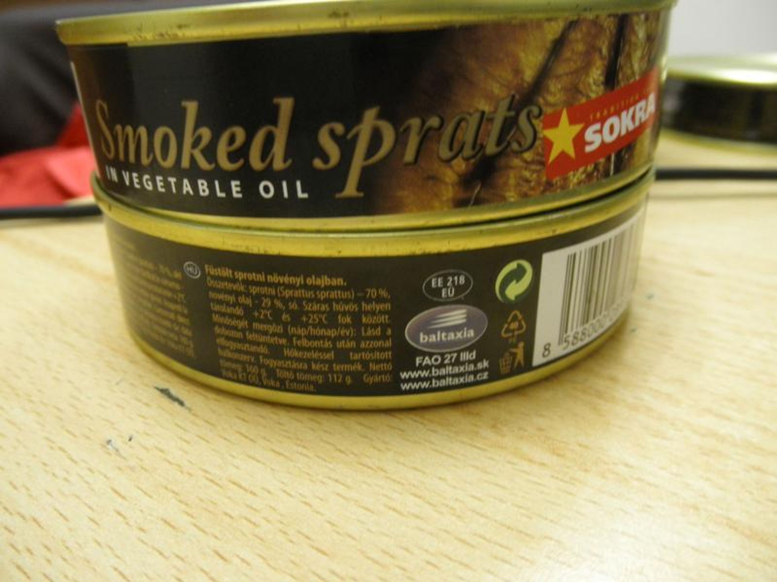 Uzené šproty v oleji od firmy SOKRA - 4 - Galerie: Rybičky s karcinogenními látkami (1/4)