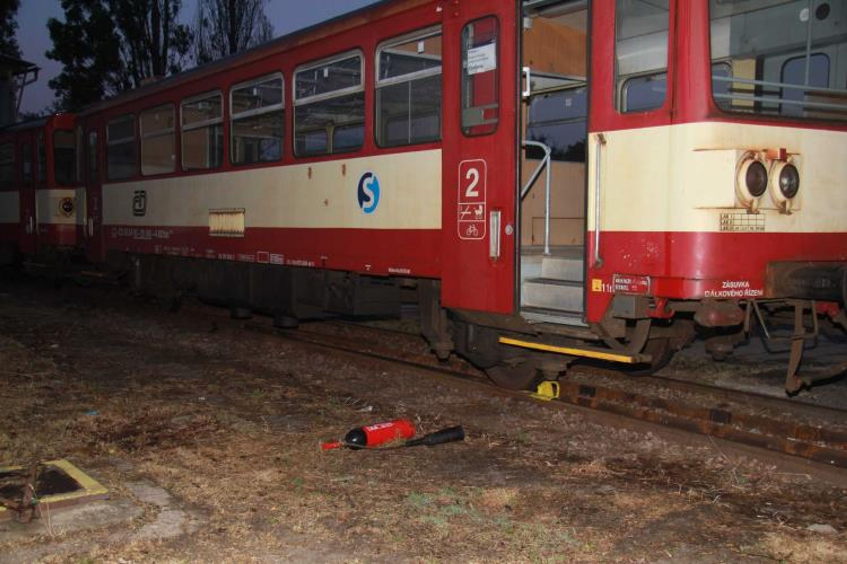 Mladí Němci vystříkali ve vlacích hasicí přístroje - GALERIE: Mladí Němci vystříkali ve vlacích hasicí přístroje (3/5)
