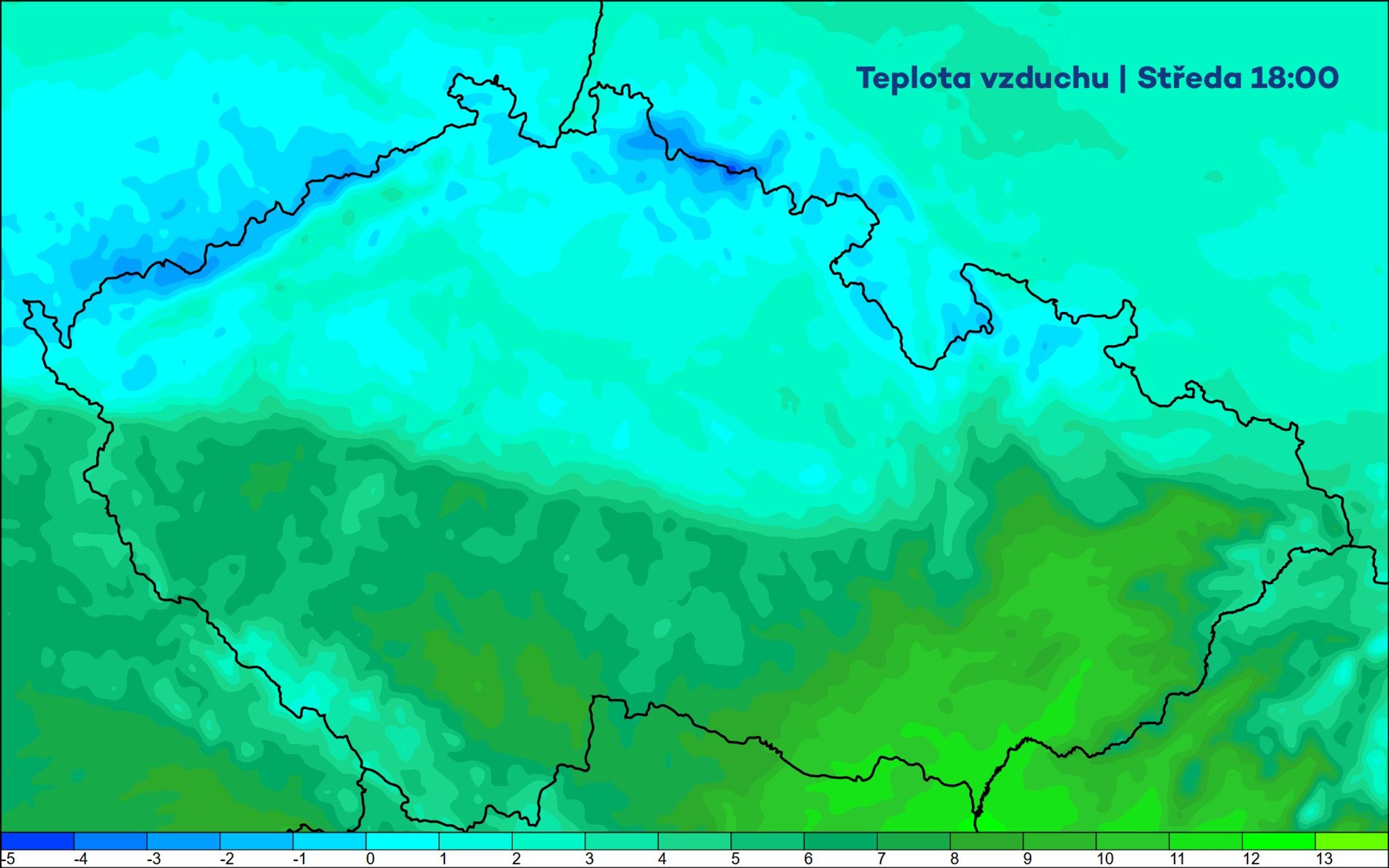 Teplota vzduchu - Počasí rozdělilo Česko na polovinu (2/4)