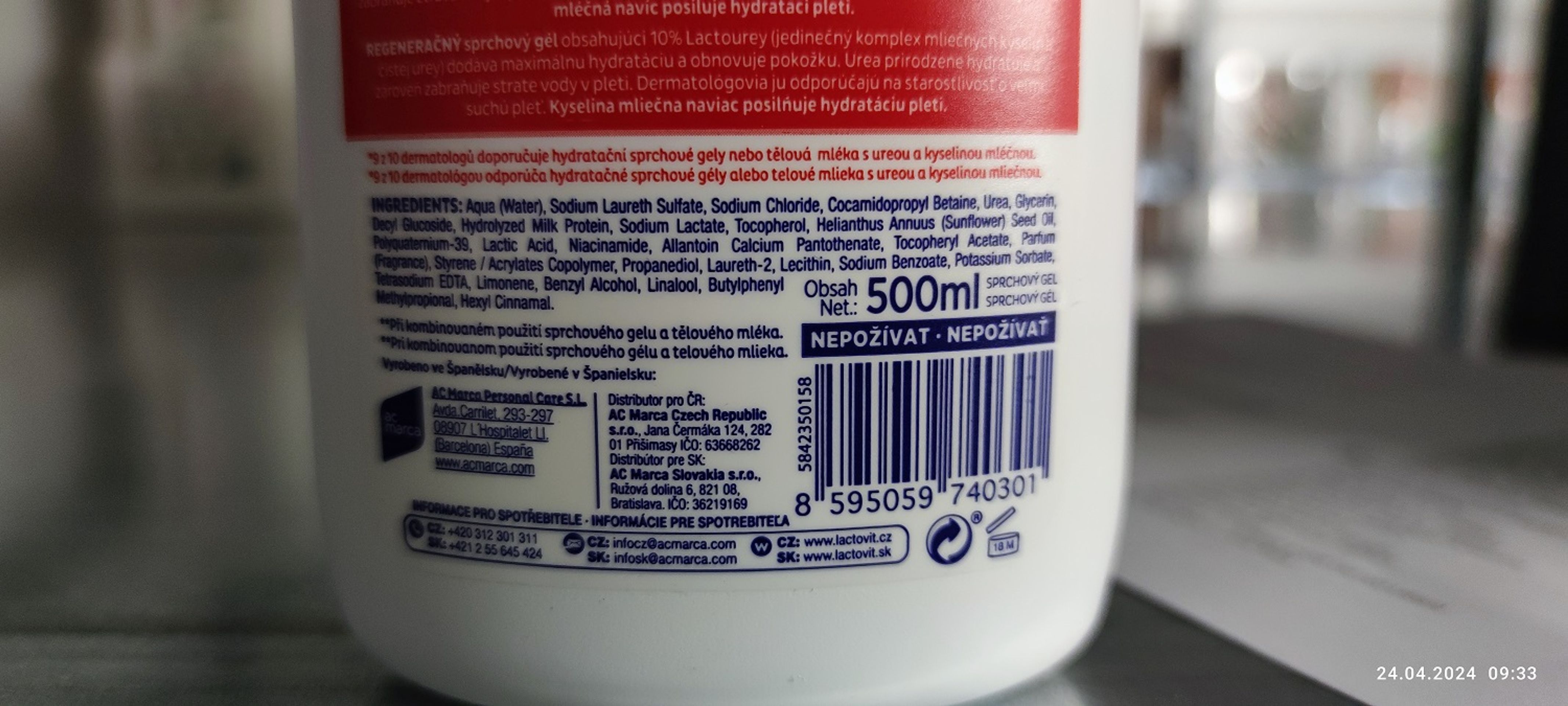 Sprchový gel Lactovit Lactourea (2) - Zdraví nebezpečná kosmetika (10/13)