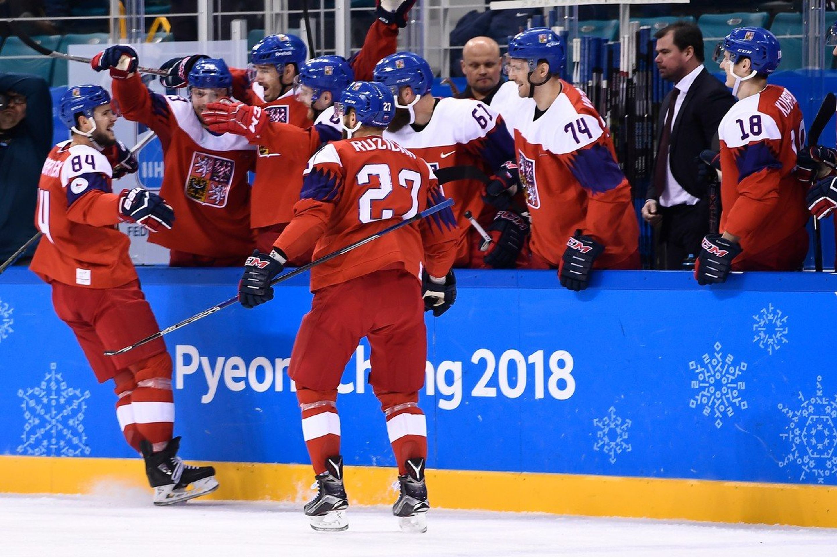 Česká hokejová reprezentace - GALERIE: Český hokejový tým bude na olympiádě hrát o medaile (2/5)