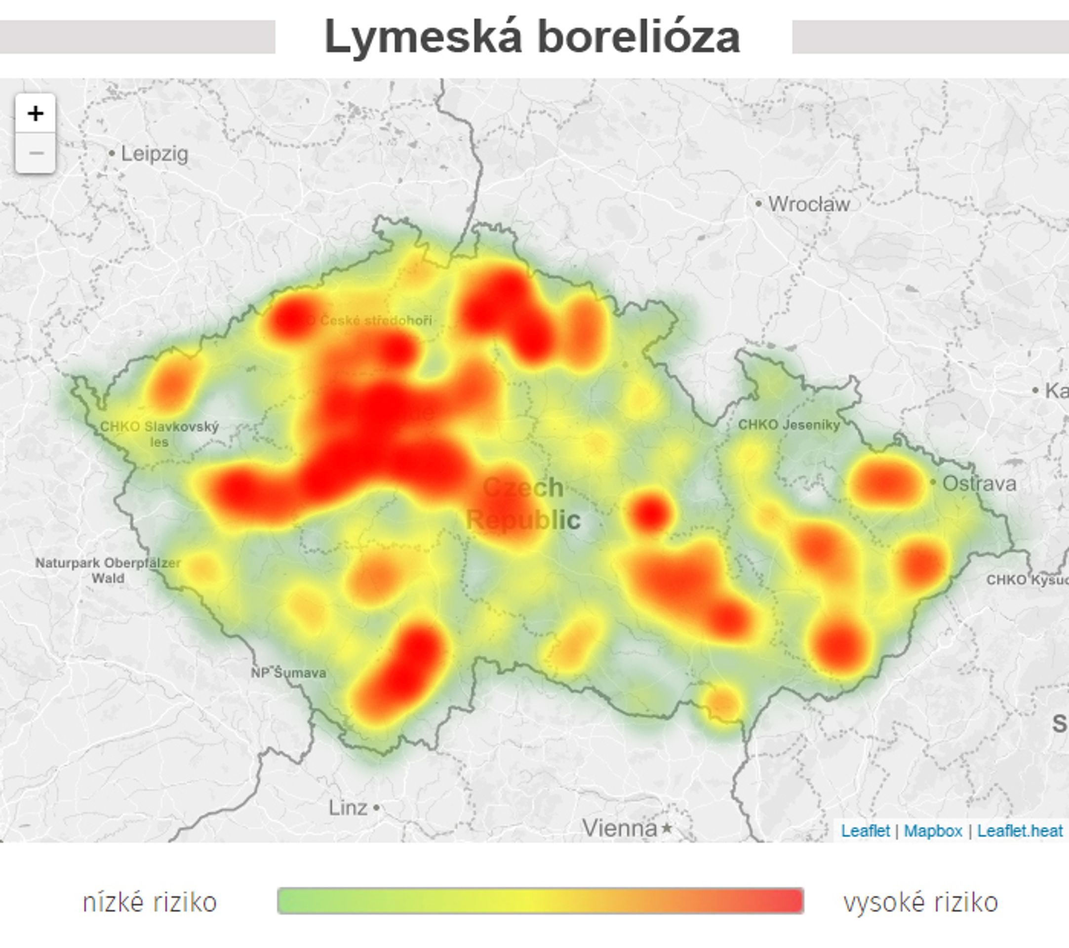 Mapa aktivity klíšťat na území České republiky - Lymeská borelióza - GALERIE: Mapa aktivity klíšťat na území České republiky (3/7)