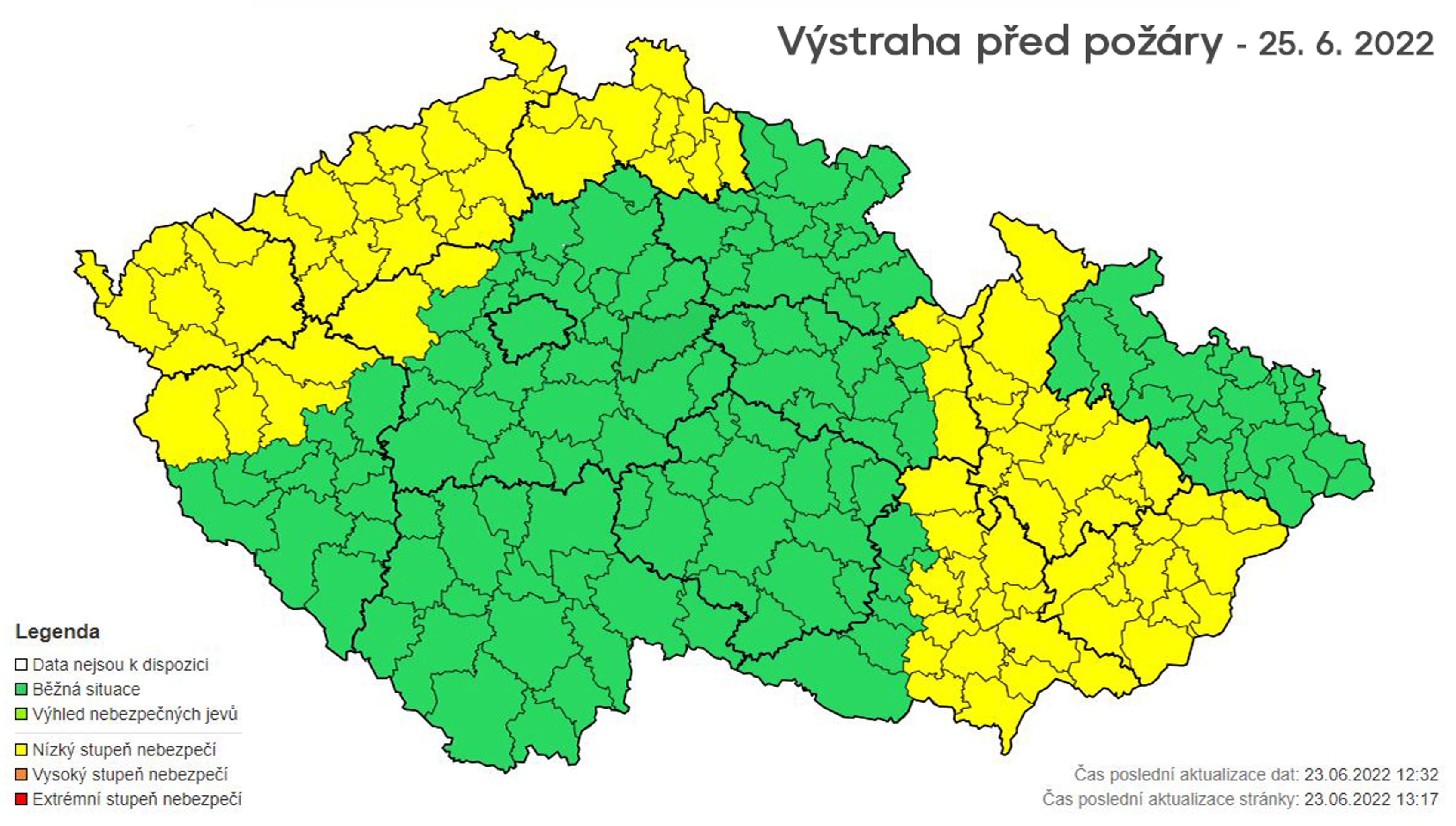 Mapa výstrah - požáry 25.6. - Mapy výstrah (7/9)