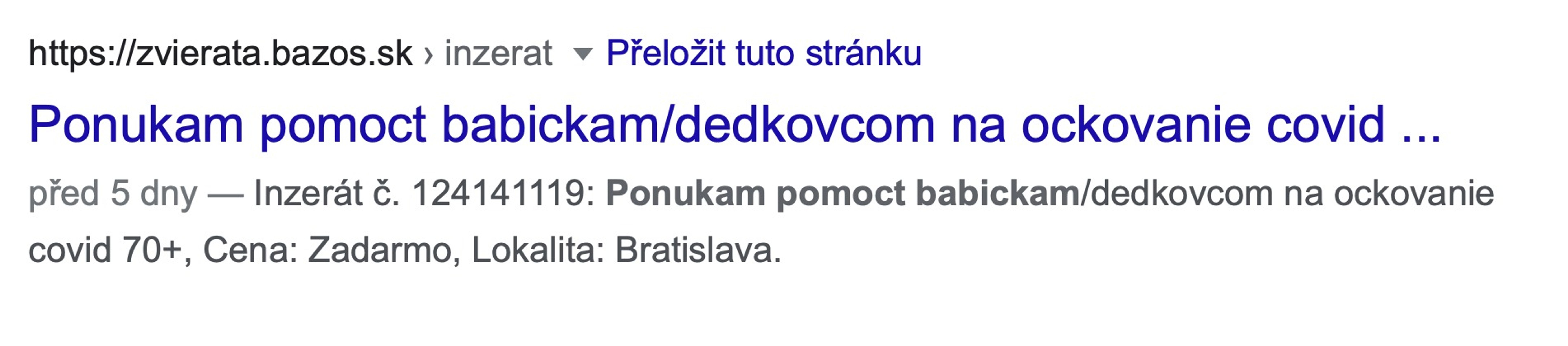 Slováci si najímají seniory kvůli očkování - 9 - GALERIE: Inzeráty na seniory kvůli očkování (4/5)