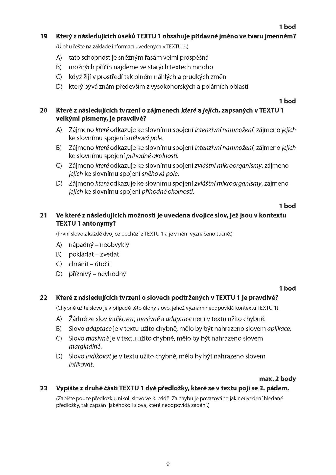 CJL_2026j_TS_Stránka_09 - Maturitní zkouška z češtiny a literatury – jarní termín 2026 (9/14)
