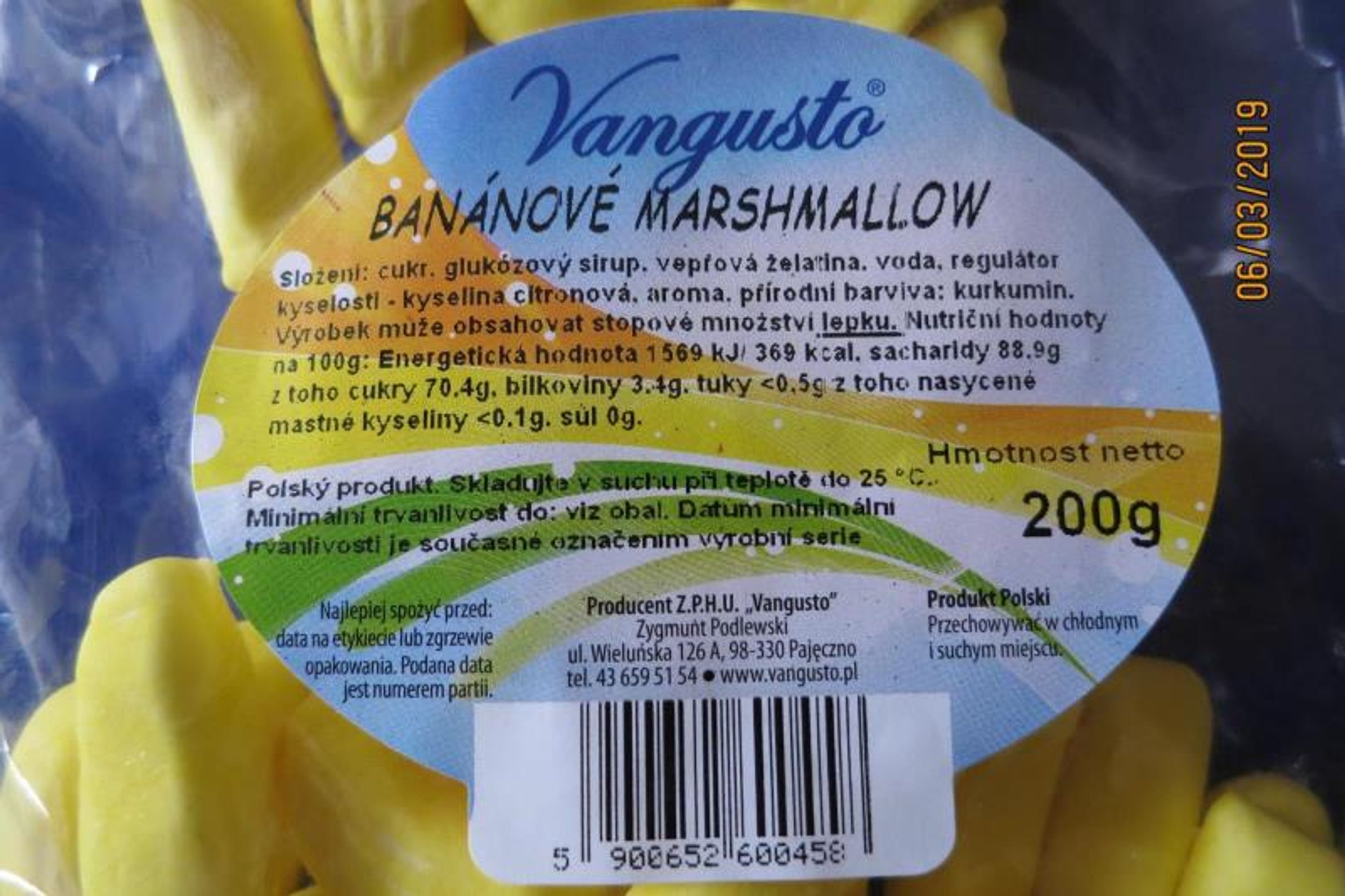 Vangusto banánové marshmallow - GALERIE: Inspekce odhalila nevyhovující potraviny (8/8)