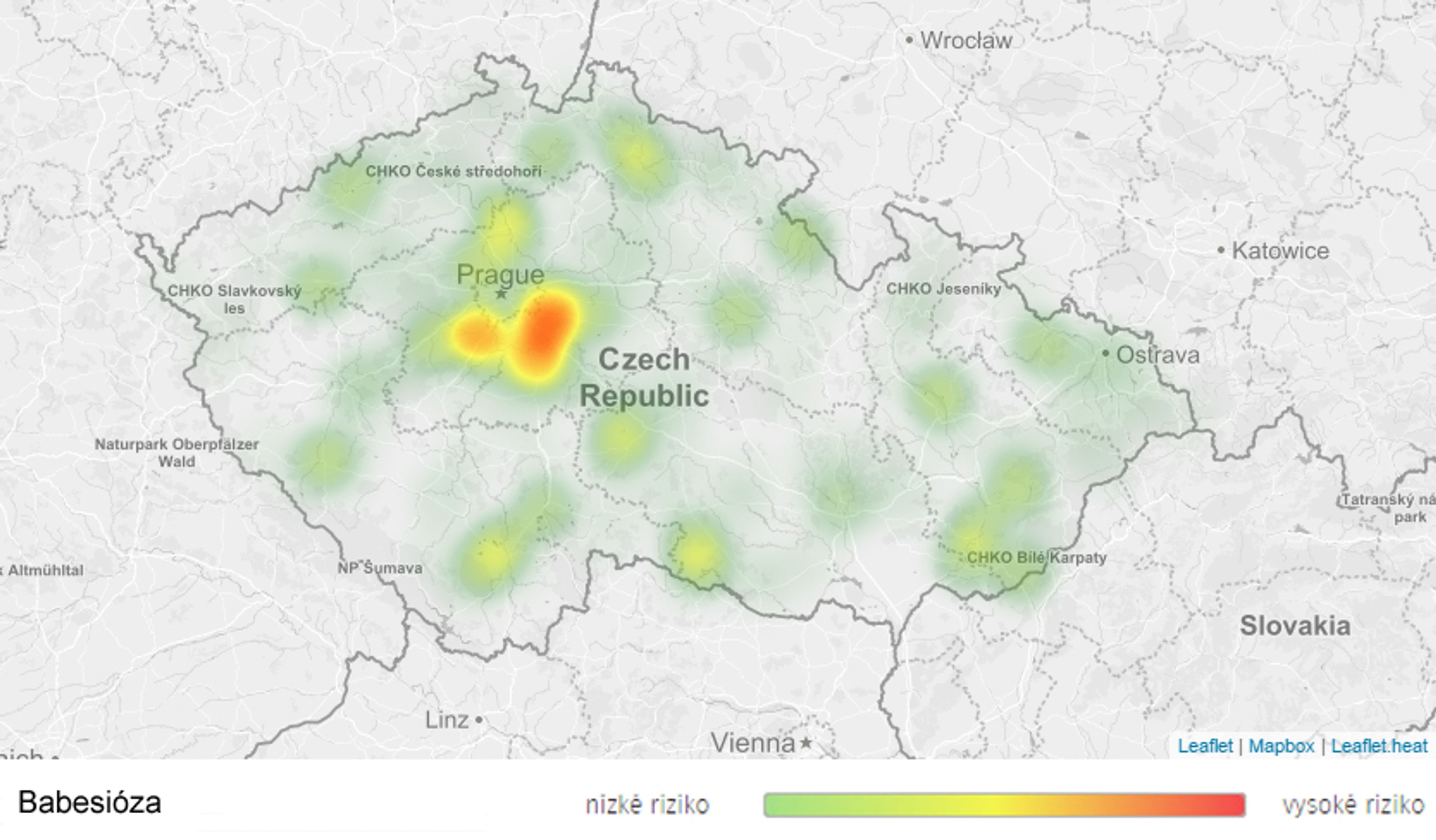 Mapa aktivity klíšťat na území České republiky - Babesióza - GALERIE: Mapy aktivity klíšťat na území České republiky (4/7)