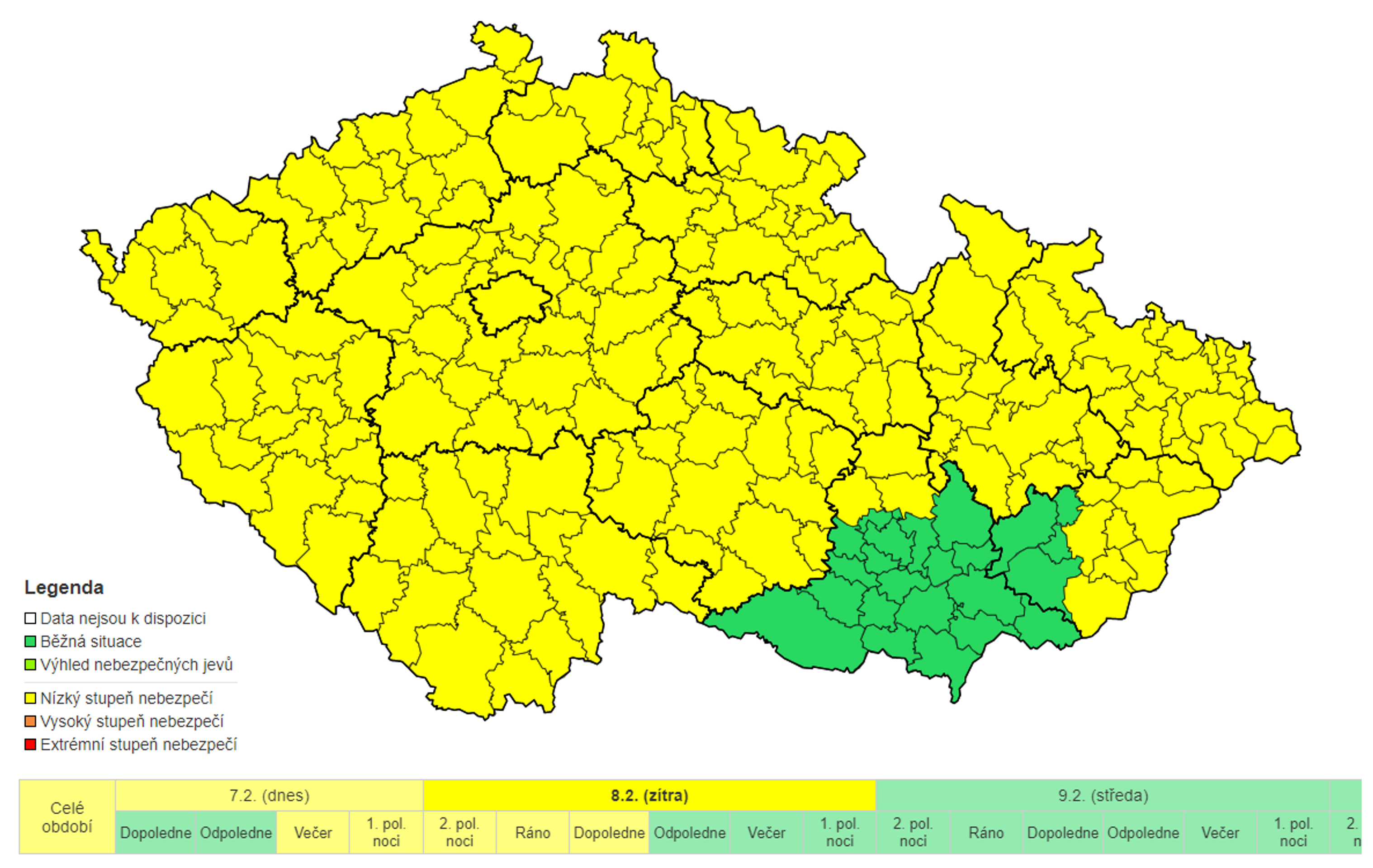Výstraha před námrazou - Výstrahy (4/4)
