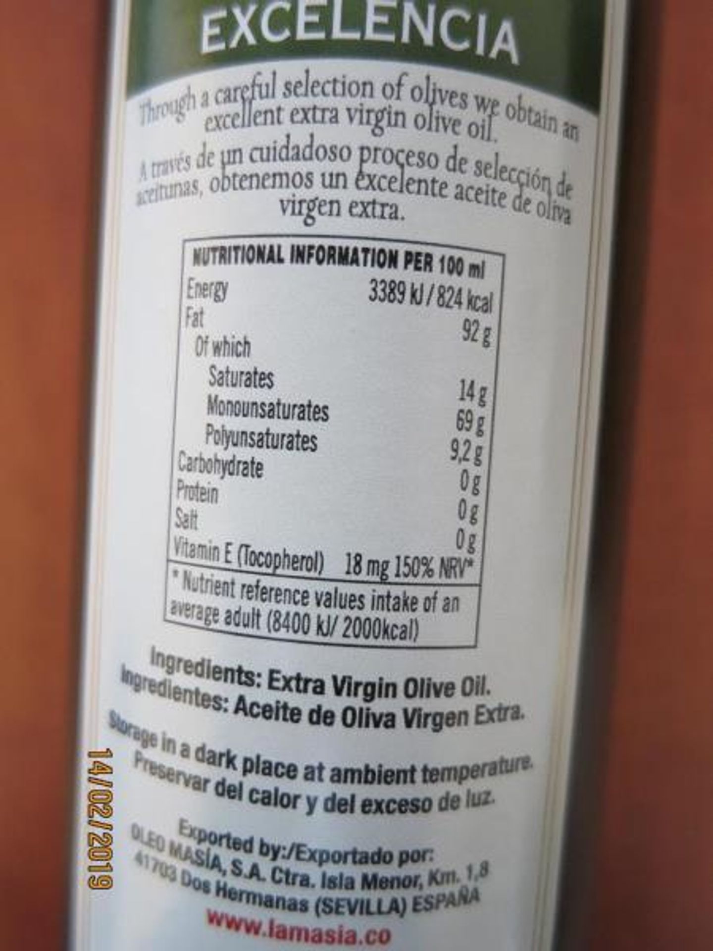 Kontroly olivových olejů - la masía Extra panenský olivový olej 500ml - GALERIE: Kontroly olivových olejů (15/18)