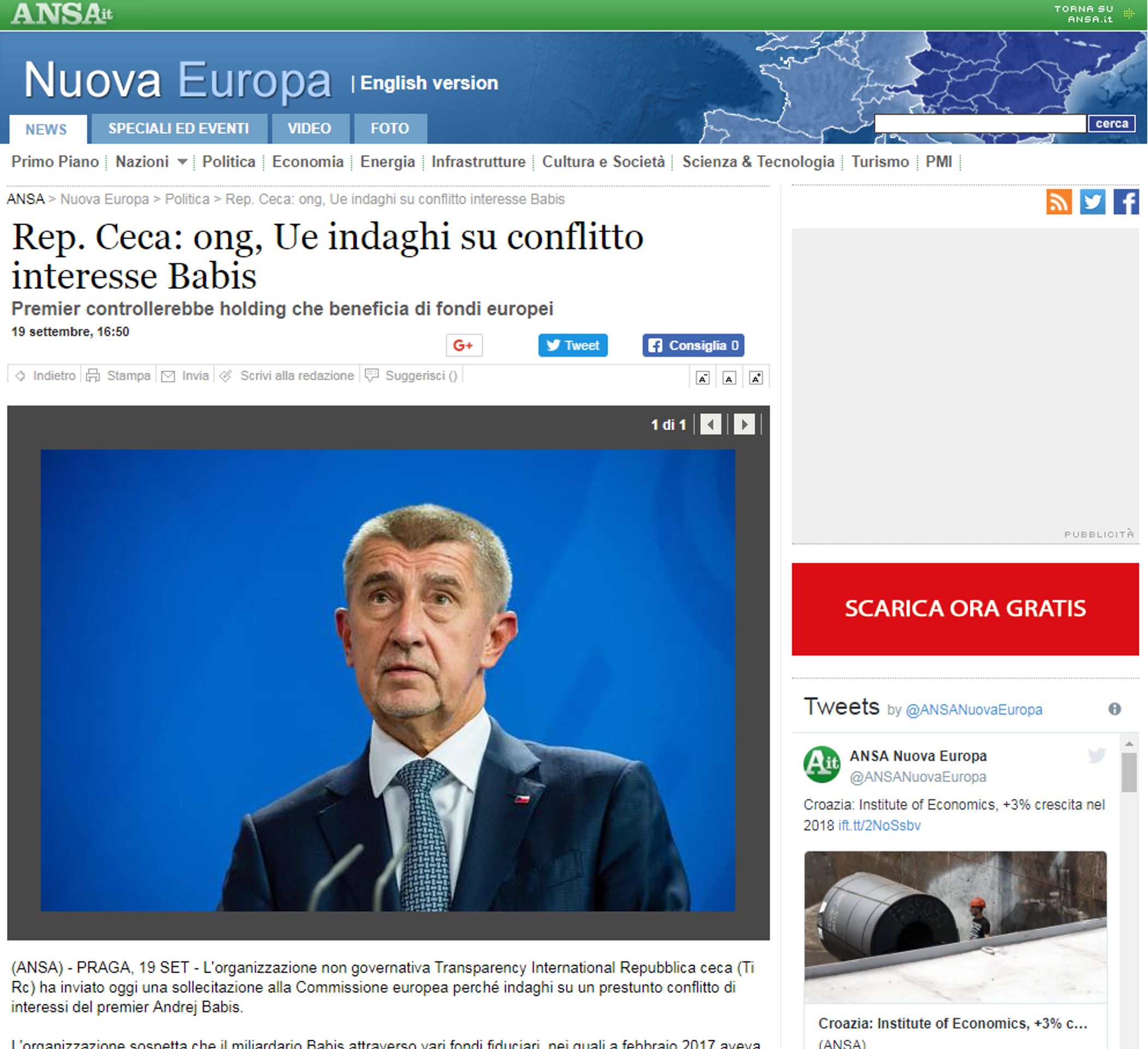 Andrej Babiš a zprávy v Evropě - GALERIE: Evropská média informují o Andreji Babišovi (1/4)