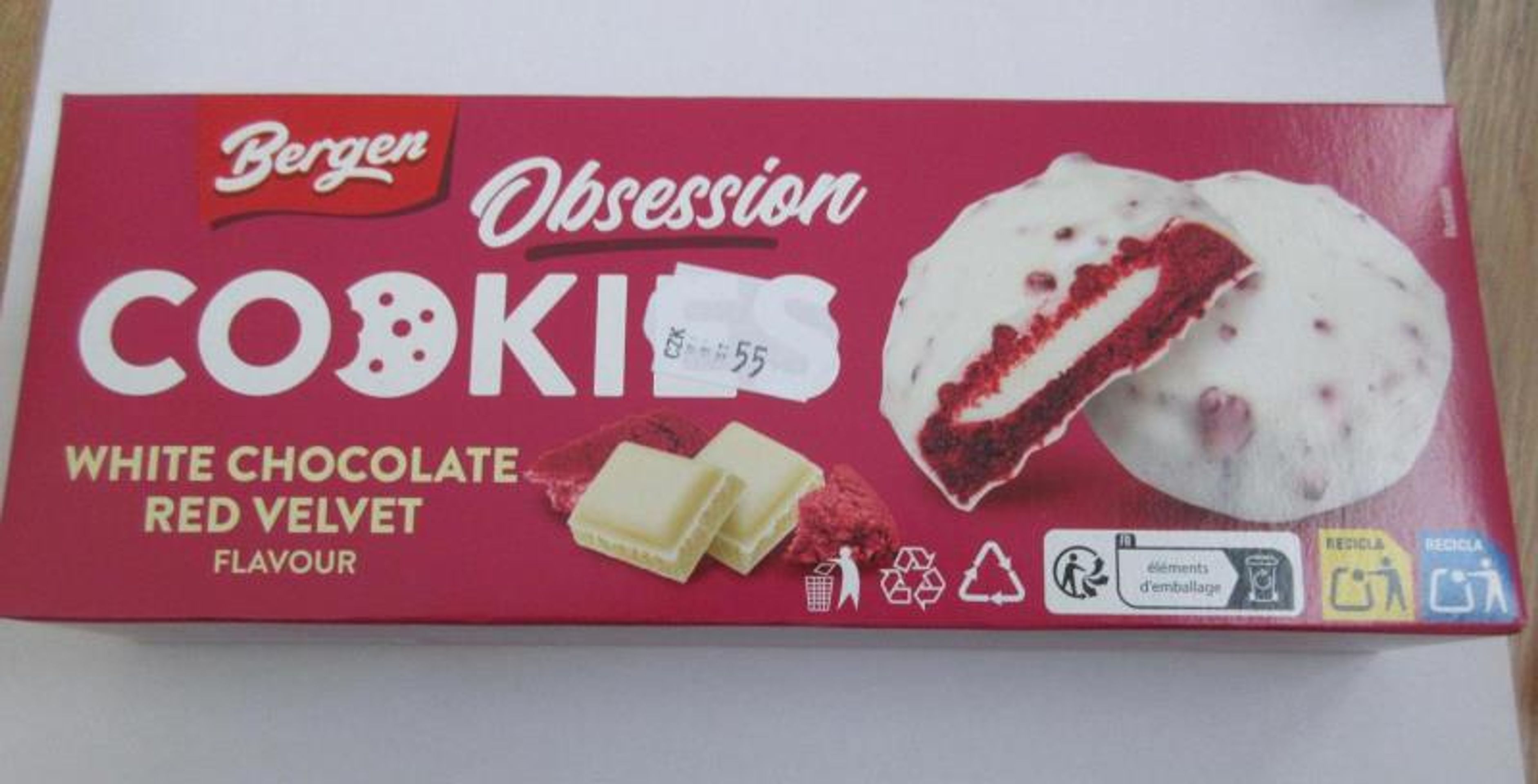 Bergen Obsession COOKIES WHITE CHOCOLATE RED VELVET FLAVOUR - Závadný med, sušenky a oříšky (13/14)