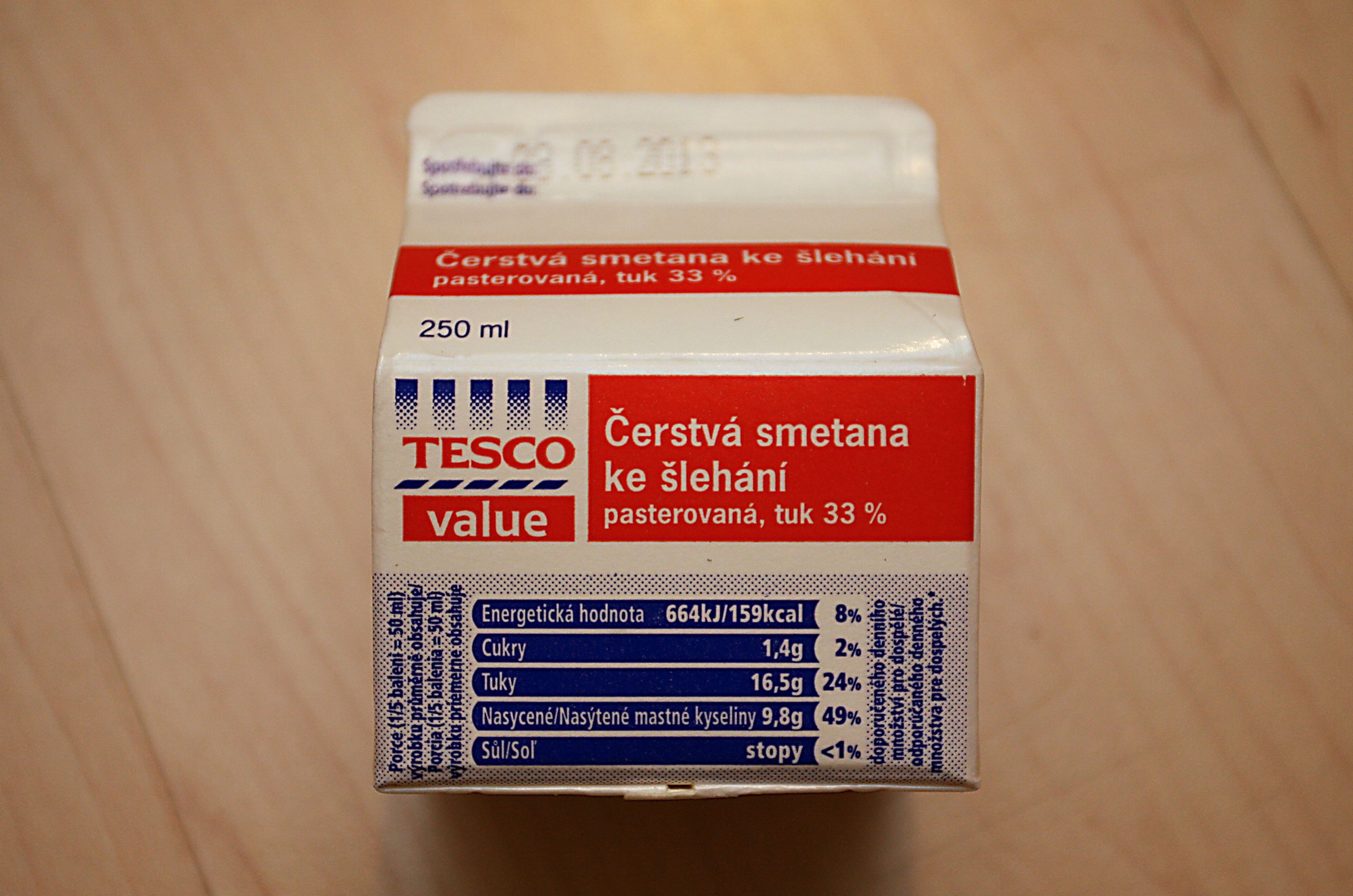 Test - šlehačka - Tesco - GALERIE: Velký test smetan ke šlehání (11/11)