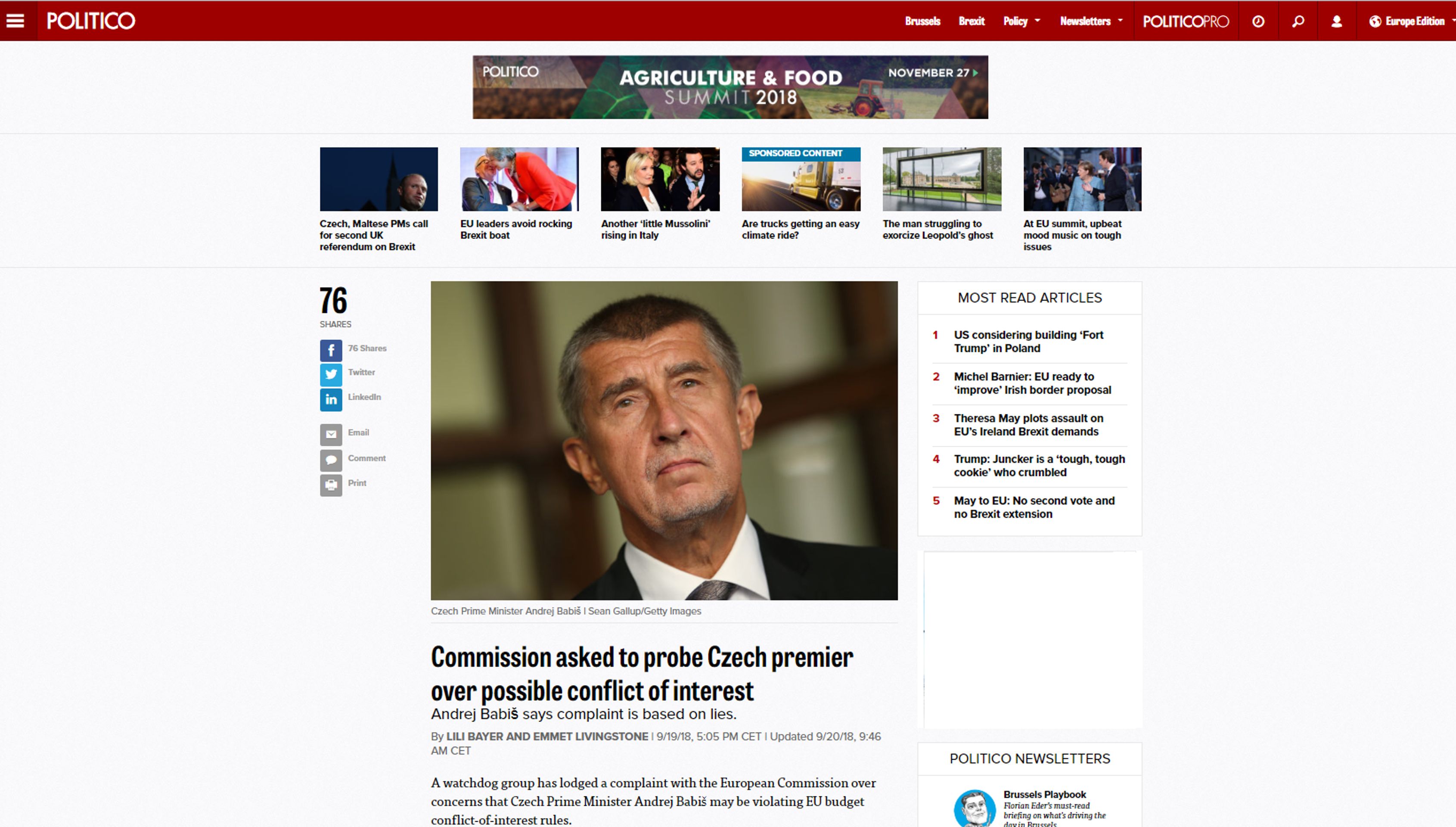 Andrej Babiš a zprávy v Evropě - GALERIE: Evropská média informují o Andreji Babišovi (3/4)