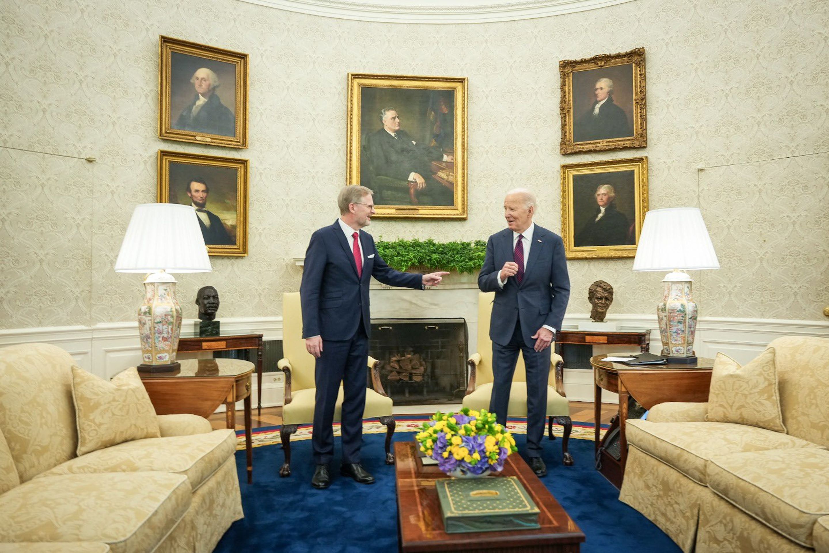 Petr Fiala jedná s Joe Bidenem, 15. 4. 2024 - Premiér Fiala na setkání s Joe Bidenem (2/13)