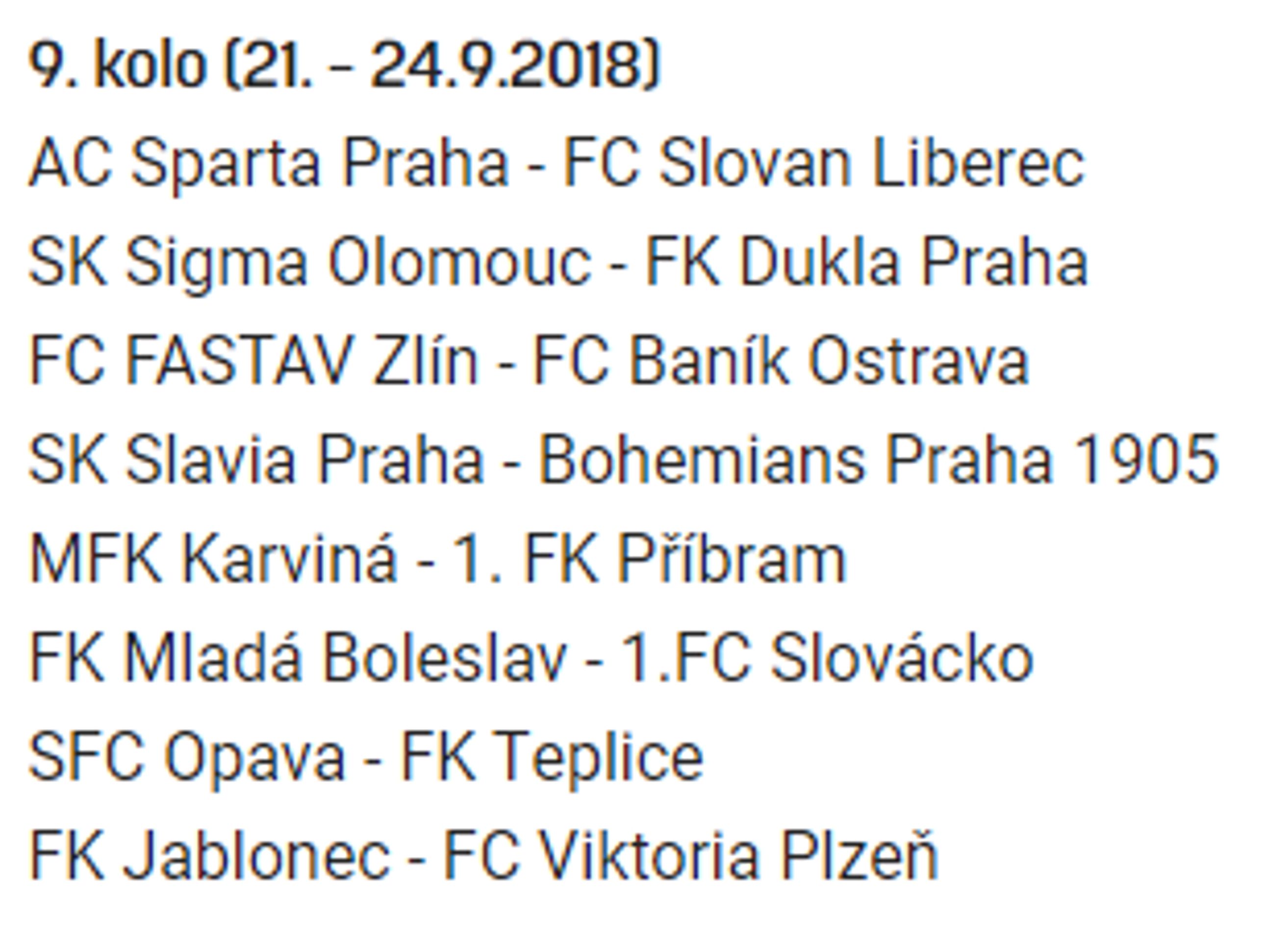 9. kolo - GALERIE: Přehled jednotlivých kol ročníku 2018/19 (9/30)