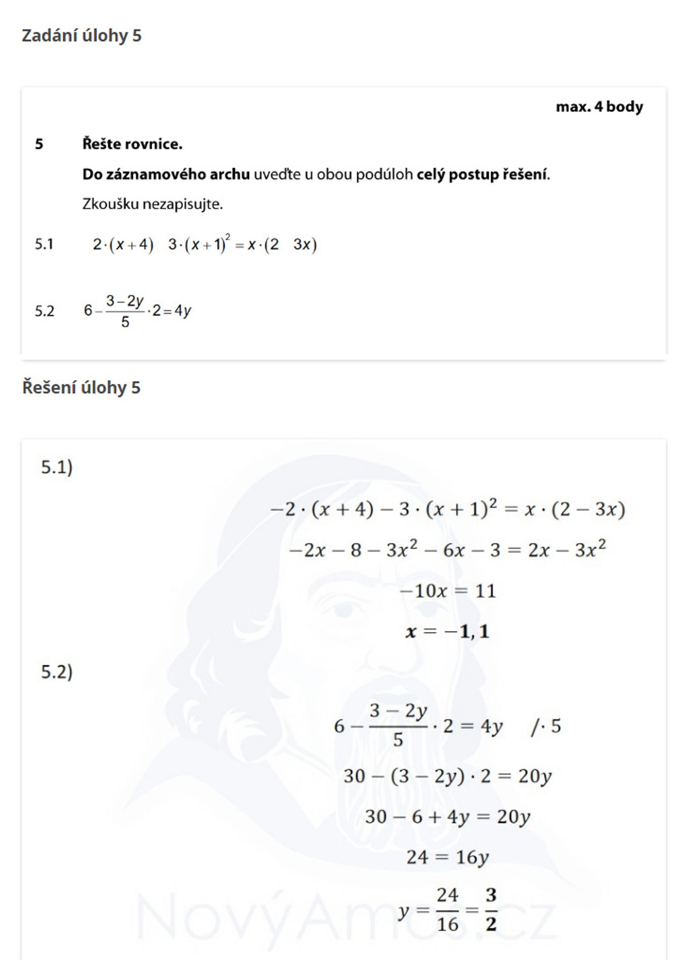 Úloha5 - Přijímací zkouška z Matematiky (6/17)