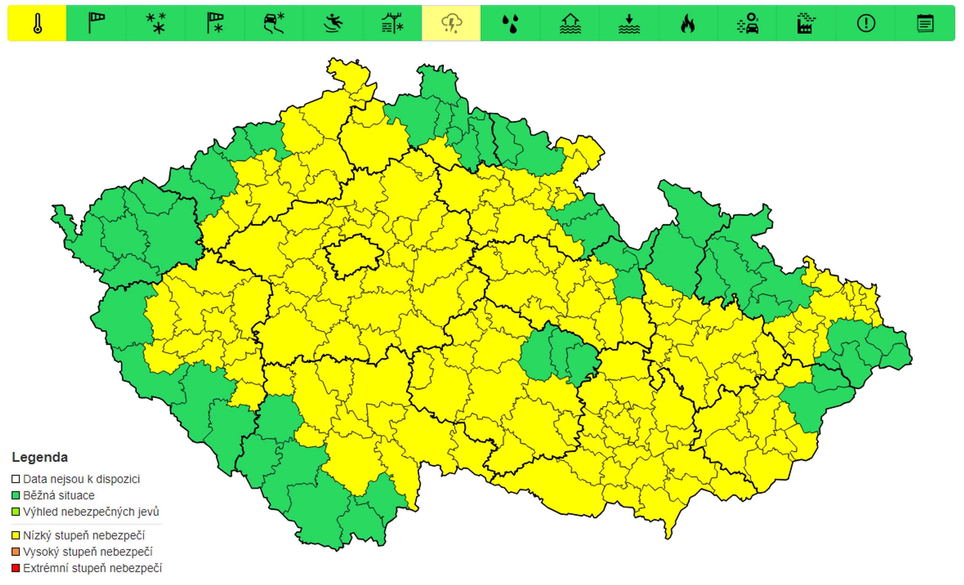 Výstraha před vysokými teplotami, 29. 8. a 30. 8. - Výstrahy na následující dny (2/3)