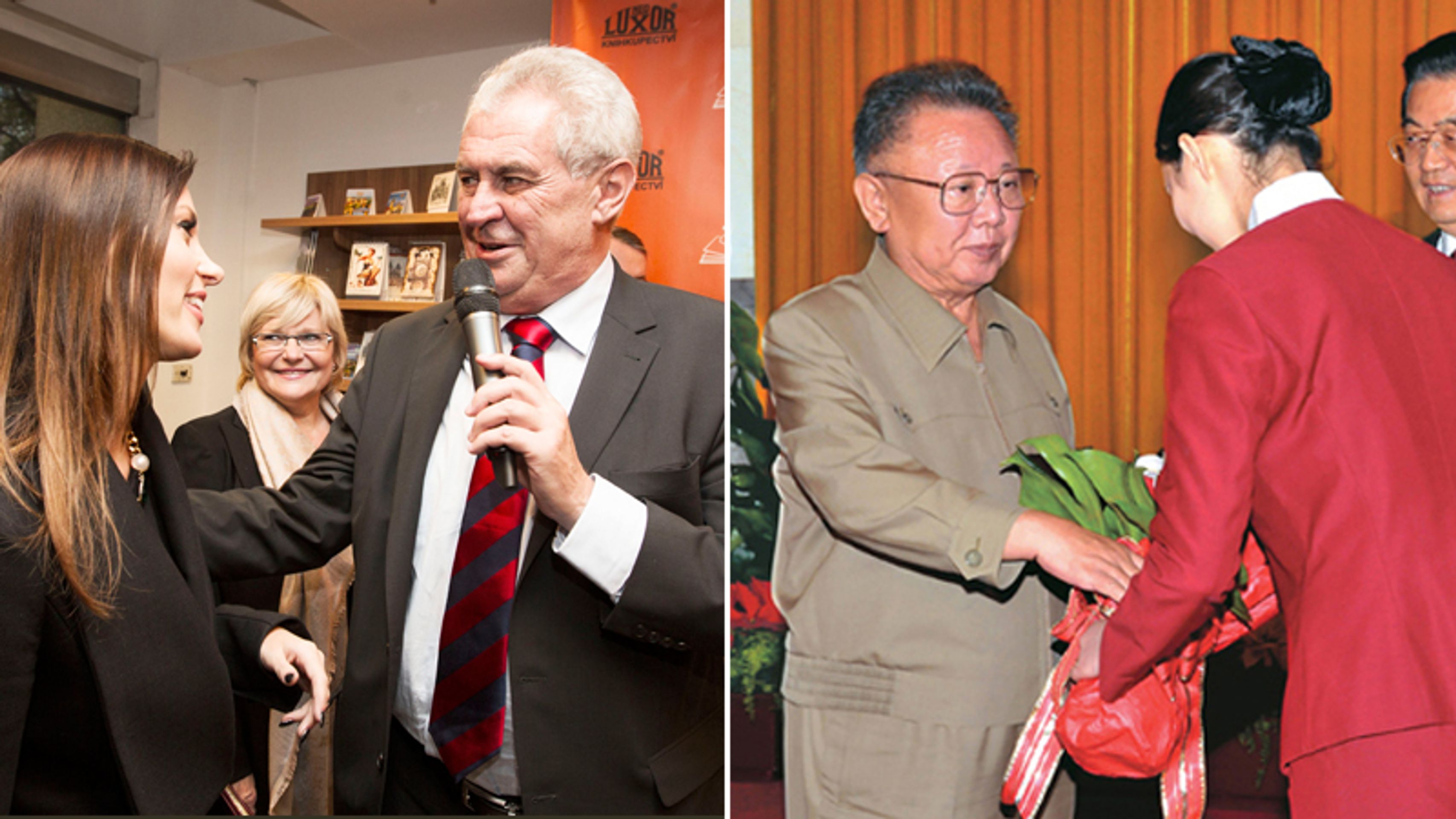 Zeman, Kim_3 - Miloš Zeman a Kim Čong-il se dívají na... (3/9)