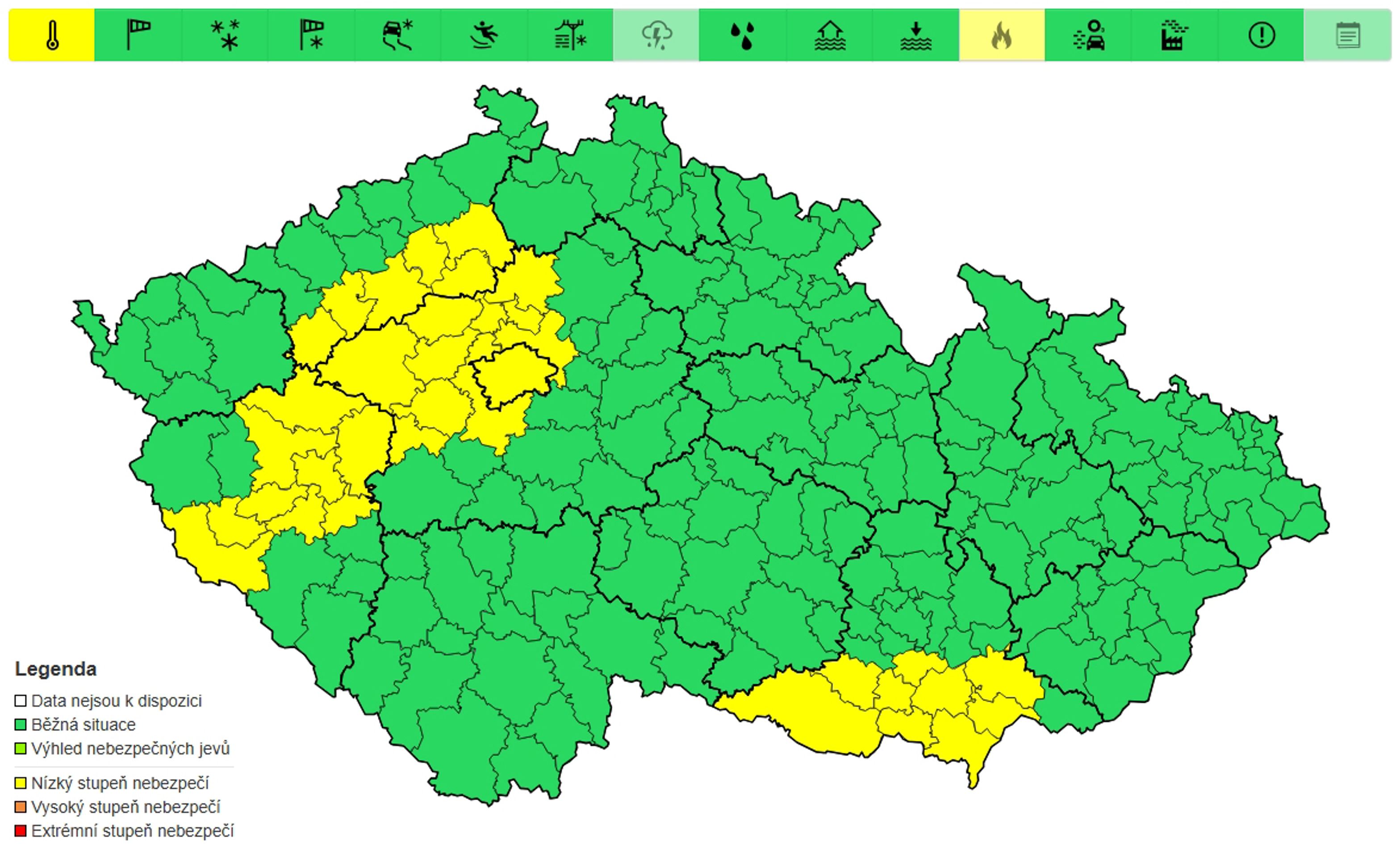 Výstraha před vysokými teplotami, 30. 6. 2025 - Předpověď počasí (2/6)