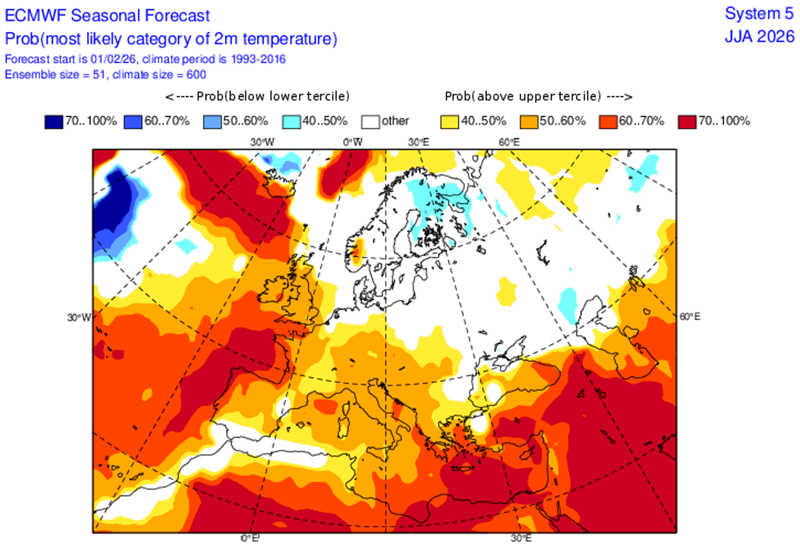Sezónní předpověď ECMWF – červen 2026 - Sezónní předpověď ECMWF (4/4)