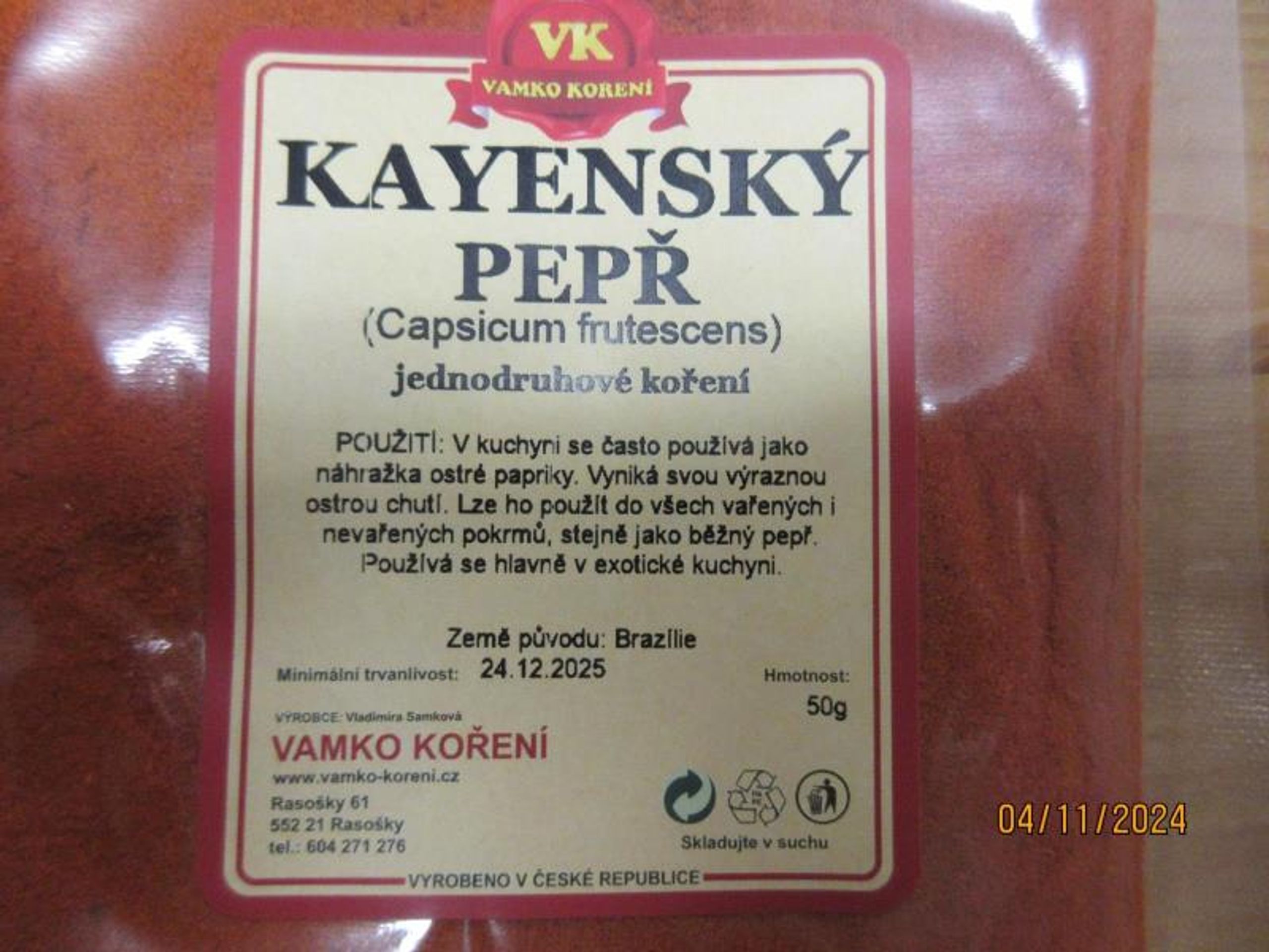 Nebezpečný Kayenský pepř (3) - Zdraví nebezpečné potraviny (4/6)