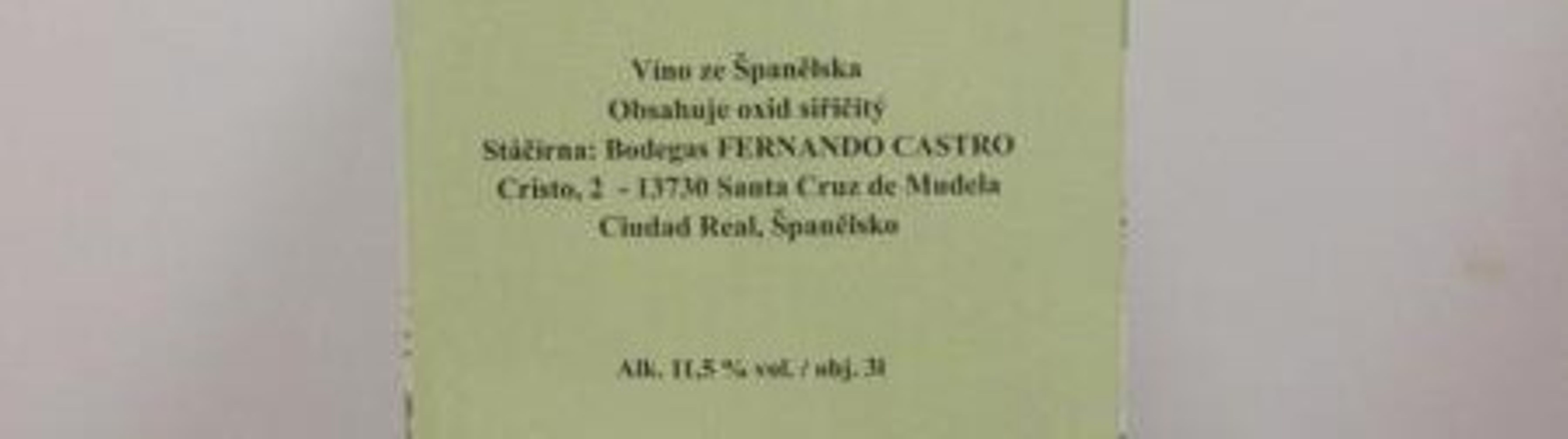 CHARDONNAY, Viňa Mercedes, Bílé suché víno, Alk. 11,5% obj., Víno ze Španělska (3) - Závadné bílé víno (3/3)