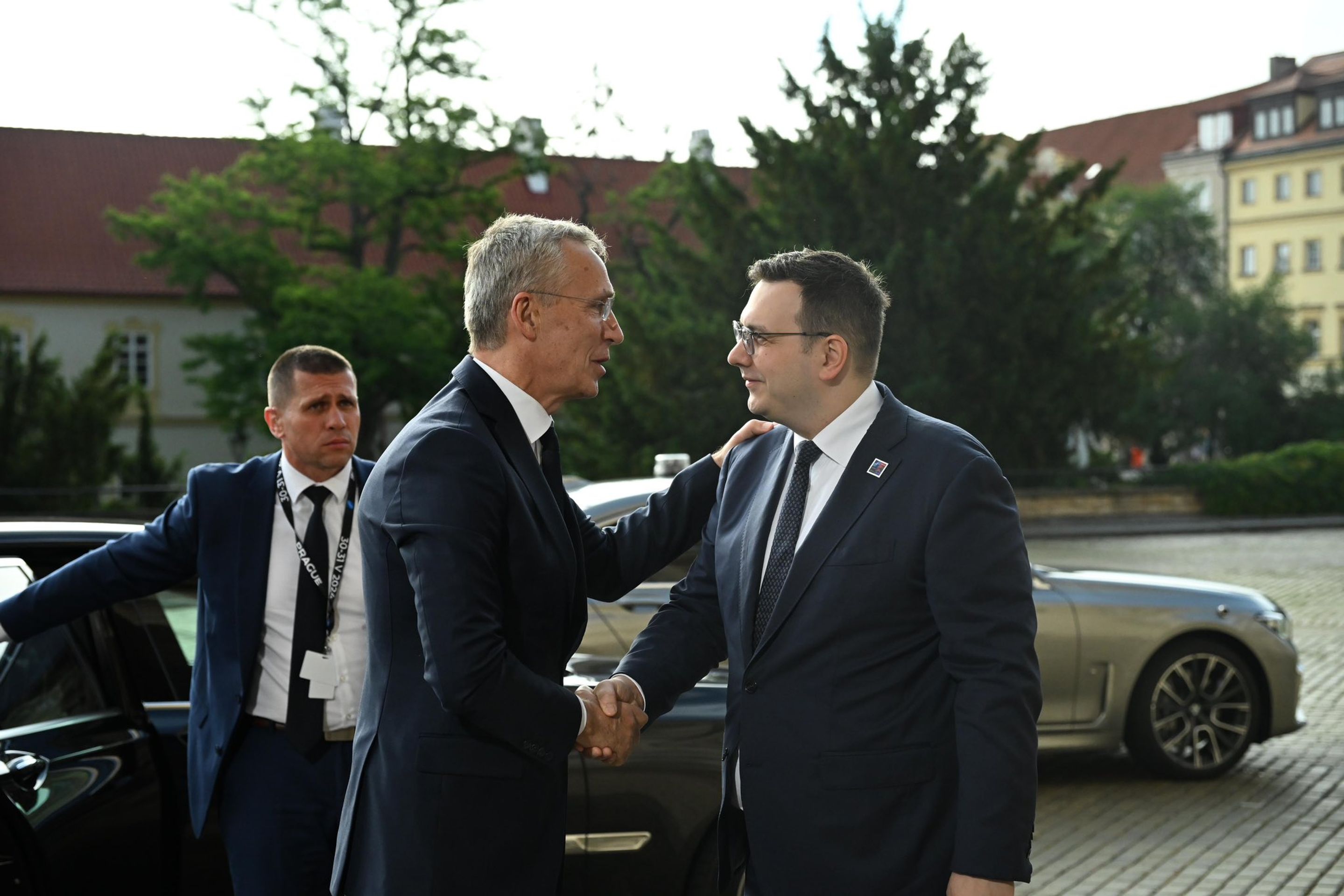 Jens Stoltenberg  a Jan Lipavský - Jens Stoltenberg a Anthony Blinken v Praze (11/17)