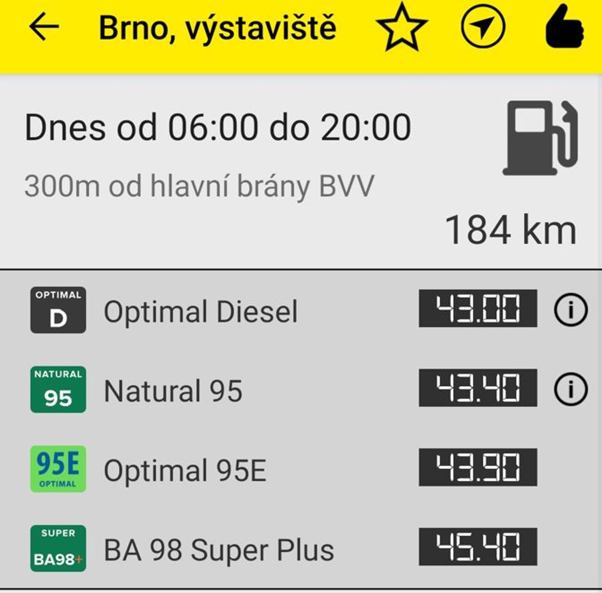 Ceny pohonných hmot - Srovnání cen EuroOil (5/6)