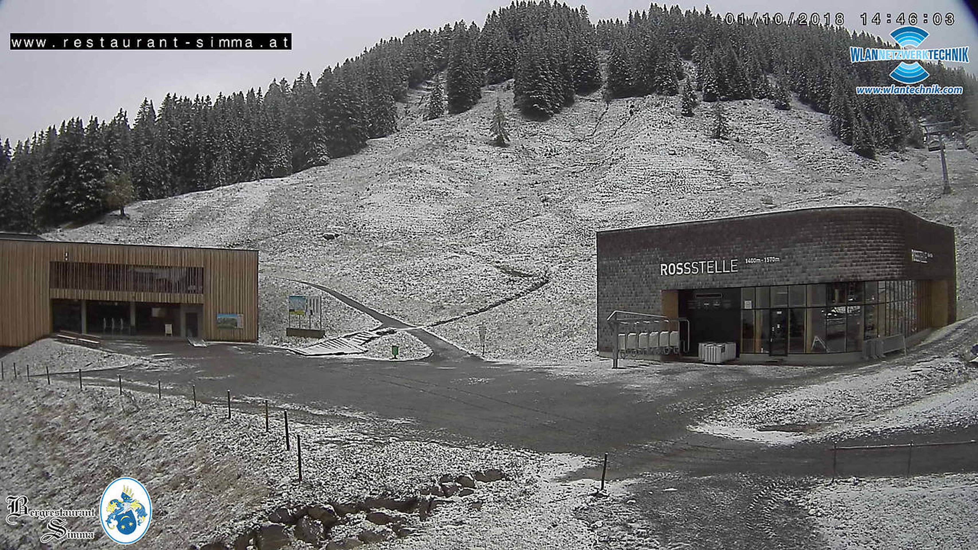 Sněžení v Alpách - Mellau - Restaurant Simma - 1400 m.n.m. - GALERIE: Sněžení v Alpách (4/5)