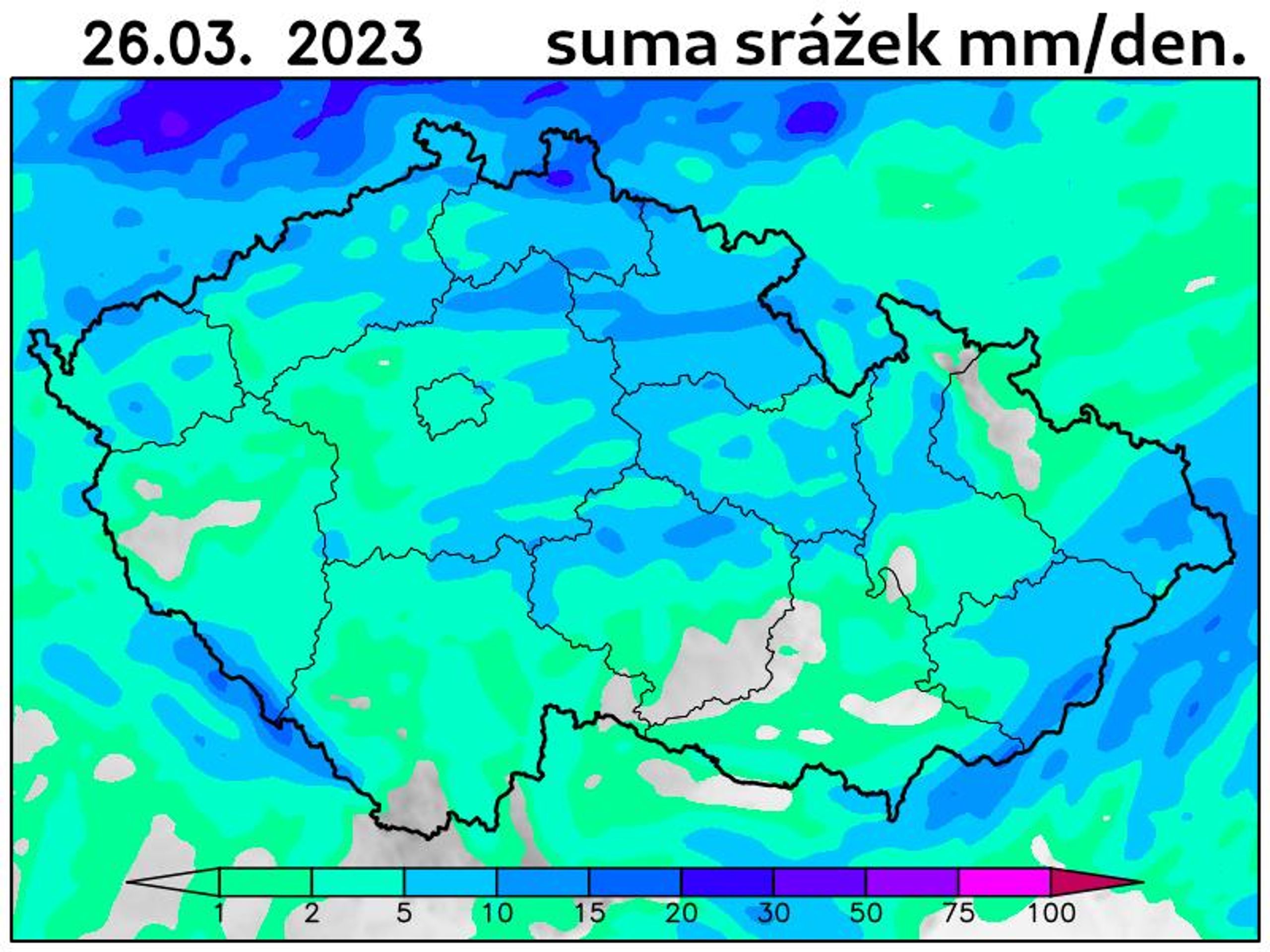 Srážkové mapy na 26. 3. - Počasí (4/5)