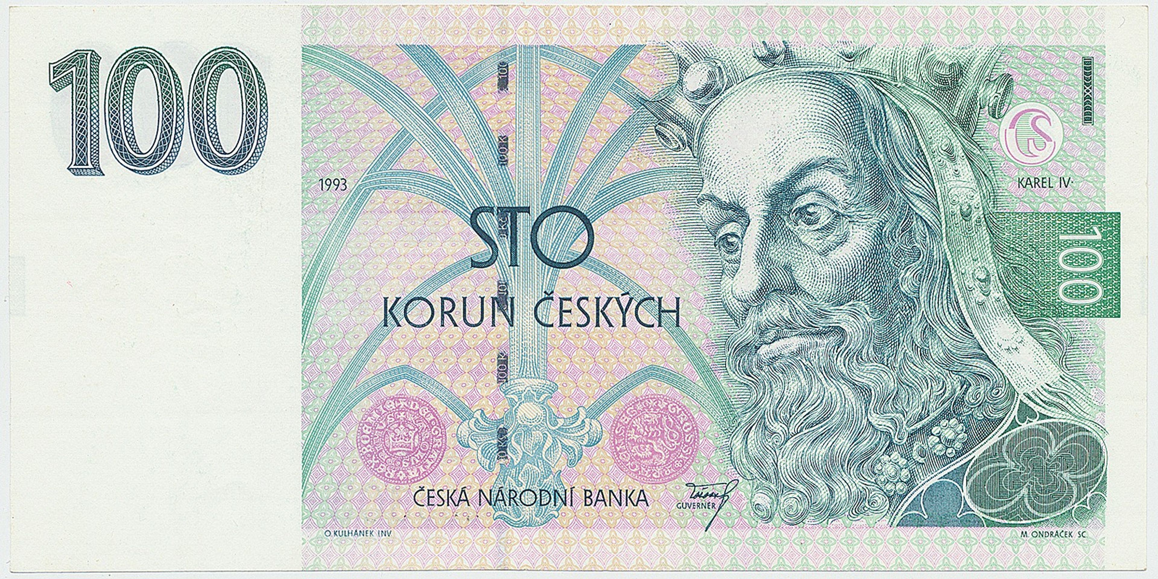 ČR, 100korunová bankovka, 1993, vyvolávací cena 15 000 Kč (1) - Aukce mincí a bankovek (12/20)