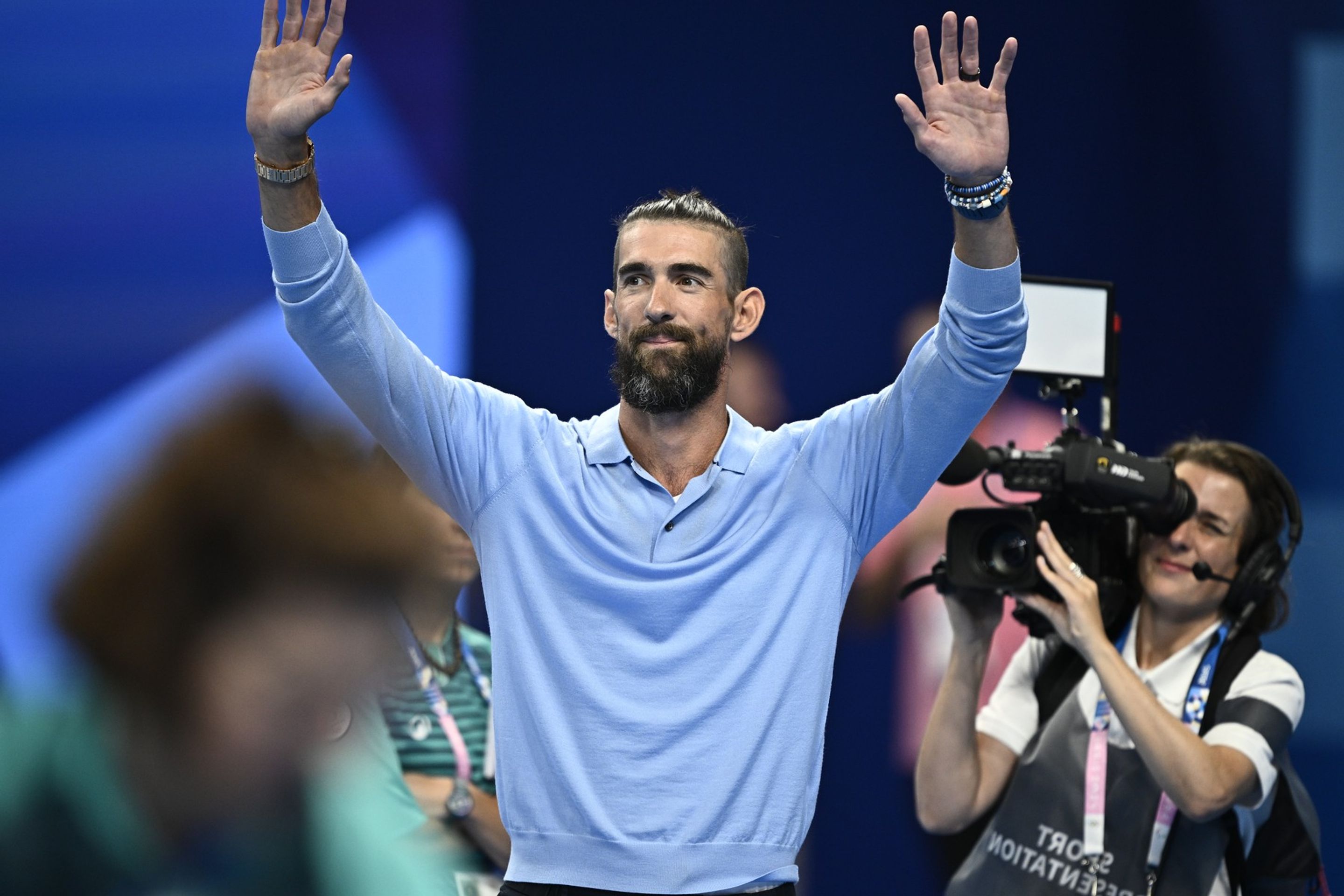 Legendární plavec Michael Phelps - Celebrity v hledišti na LOH 2024 (12/13)