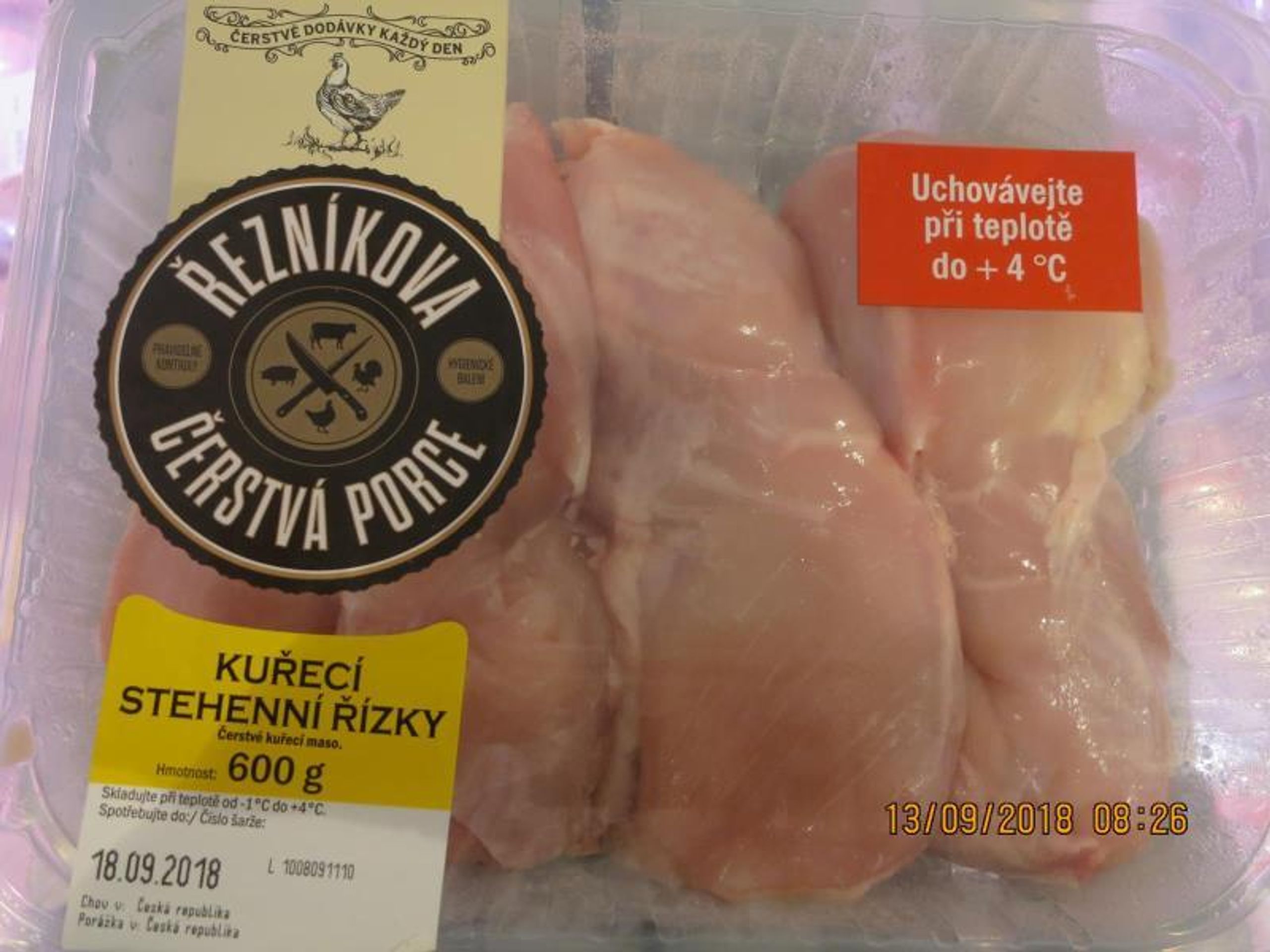 ŘEZNÍKOVA ČERSTVÁ PORCE KUŘECÍ STEHENNÍ ŘÍZKY Lidl Česká republika v.o.s. Lety u Dobřichovic - GALERIE: Nebezpečné potraviny v říjnu a listopadu 2 (30/49)