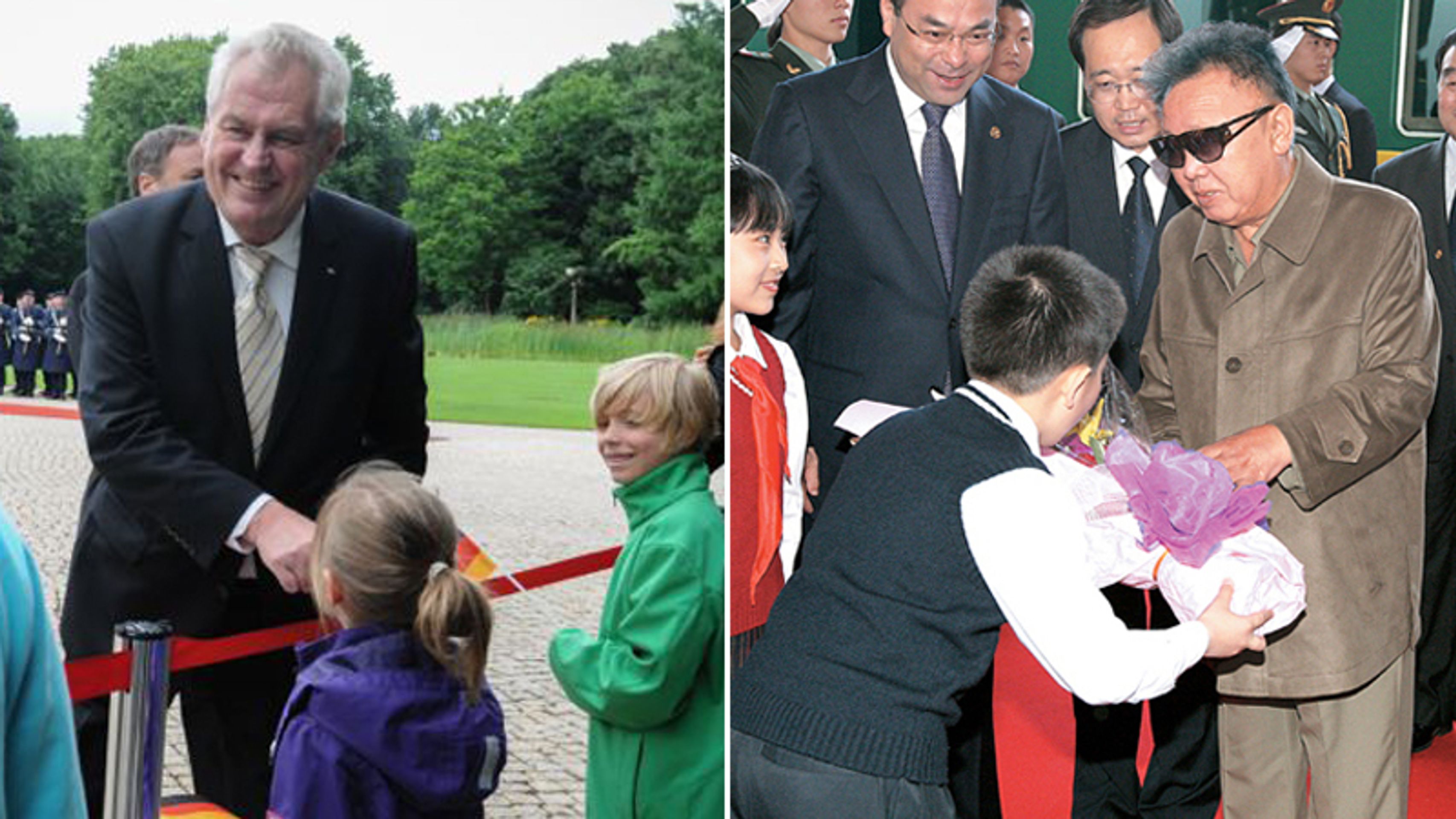 Zeman, Kim_7 - Miloš Zeman a Kim Čong-il se dívají na... (7/9)