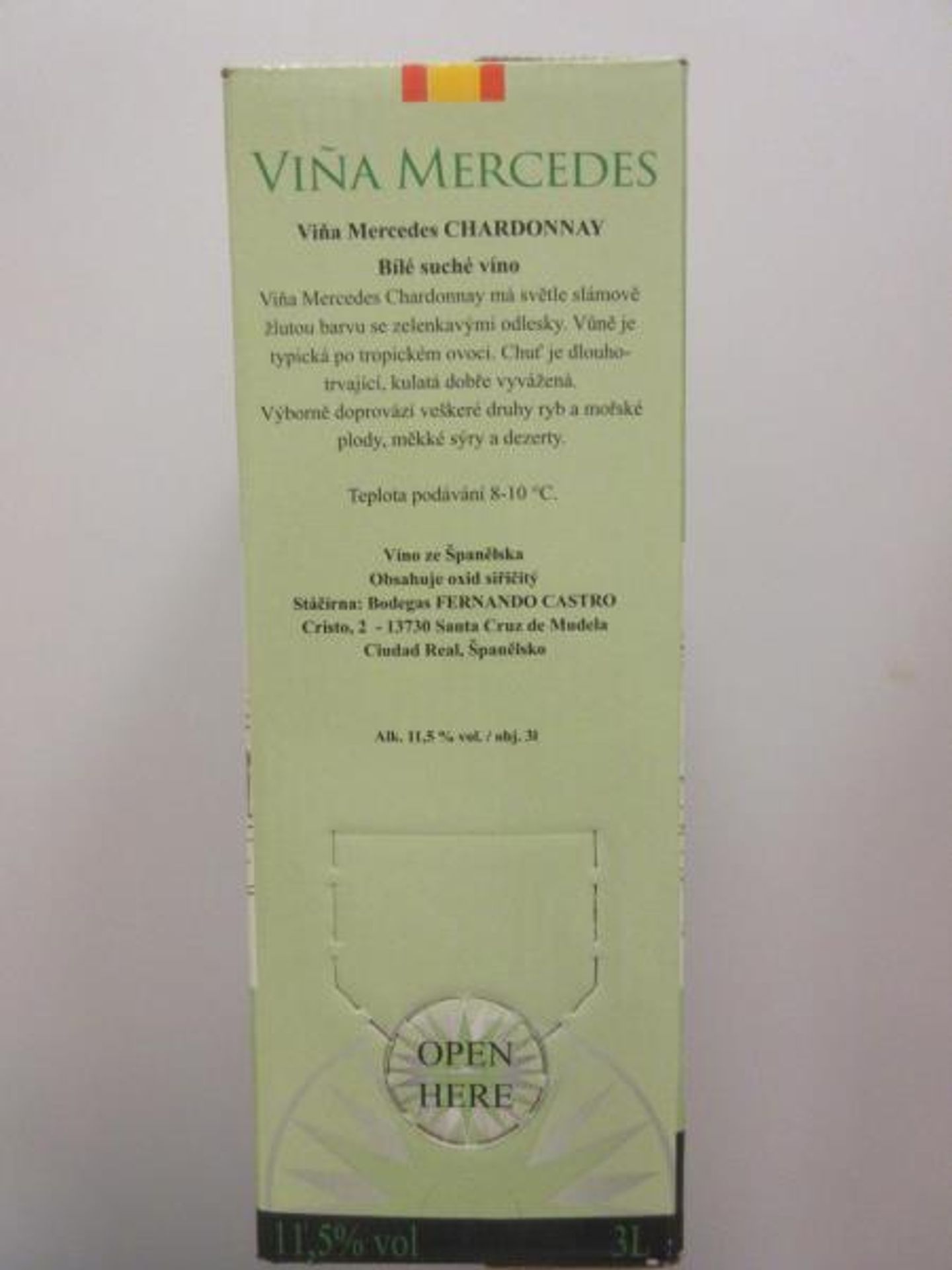 CHARDONNAY, Viňa Mercedes, Bílé suché víno, Alk. 11,5% obj., Víno ze Španělska (2) - Závadné bílé víno (2/3)