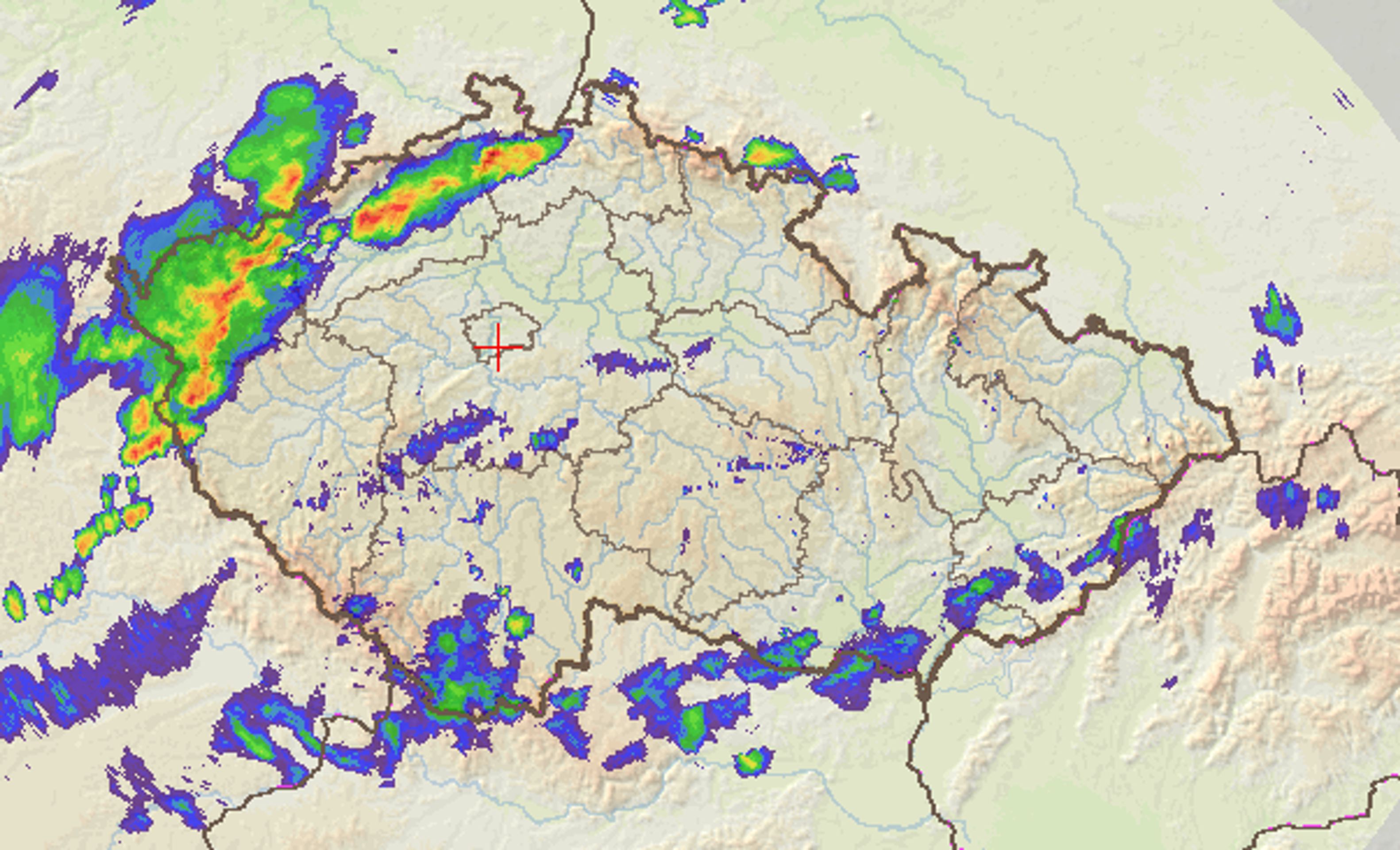 Mapa srážek 23.4. 2018 - 11:15 - GALERIE: Do Česka se ženou bouřky (2/5)