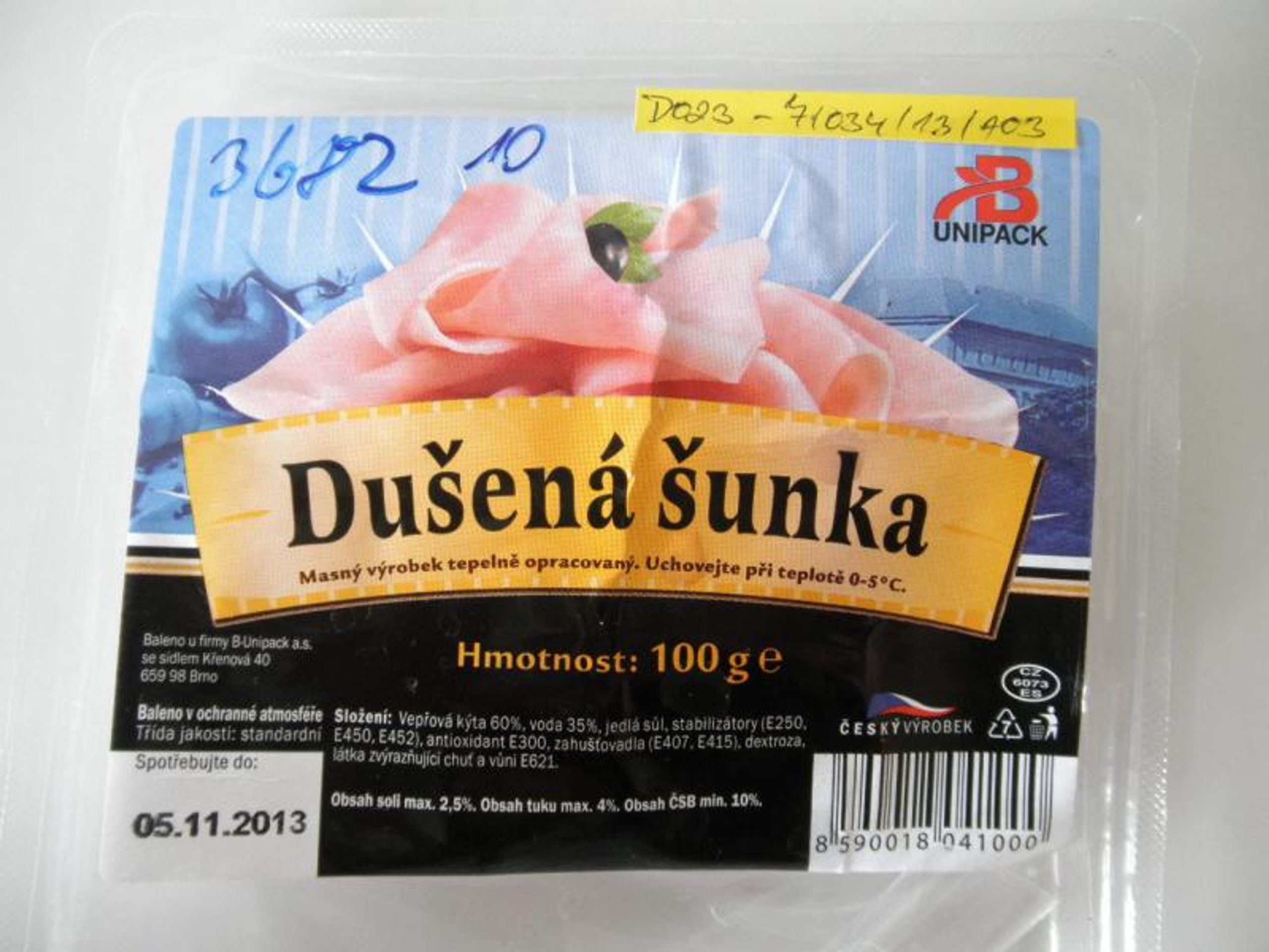 B-Unipack Dušená šunka - GALERIE: Falšované "Potraviny na pranýři" (1/5)