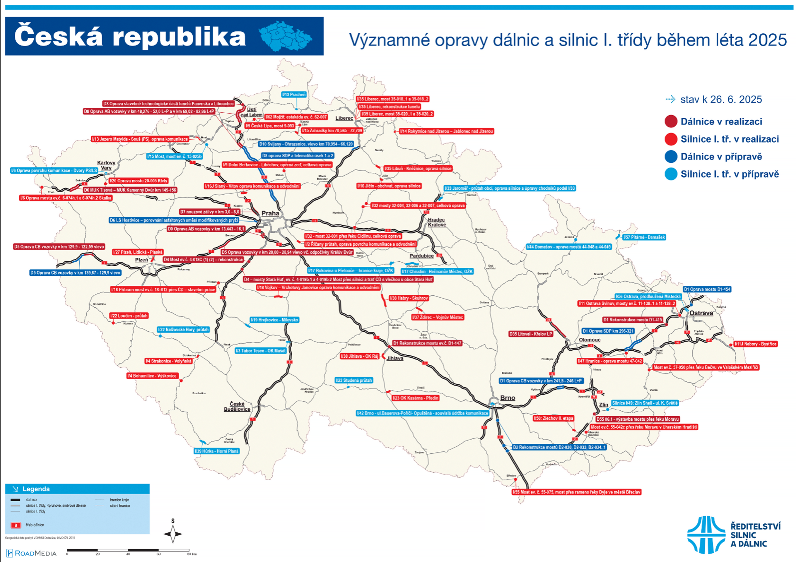 Mapa nejvýznamnějších letních omezení - Mapa nejvýznamnějších letních omezení (1/3)