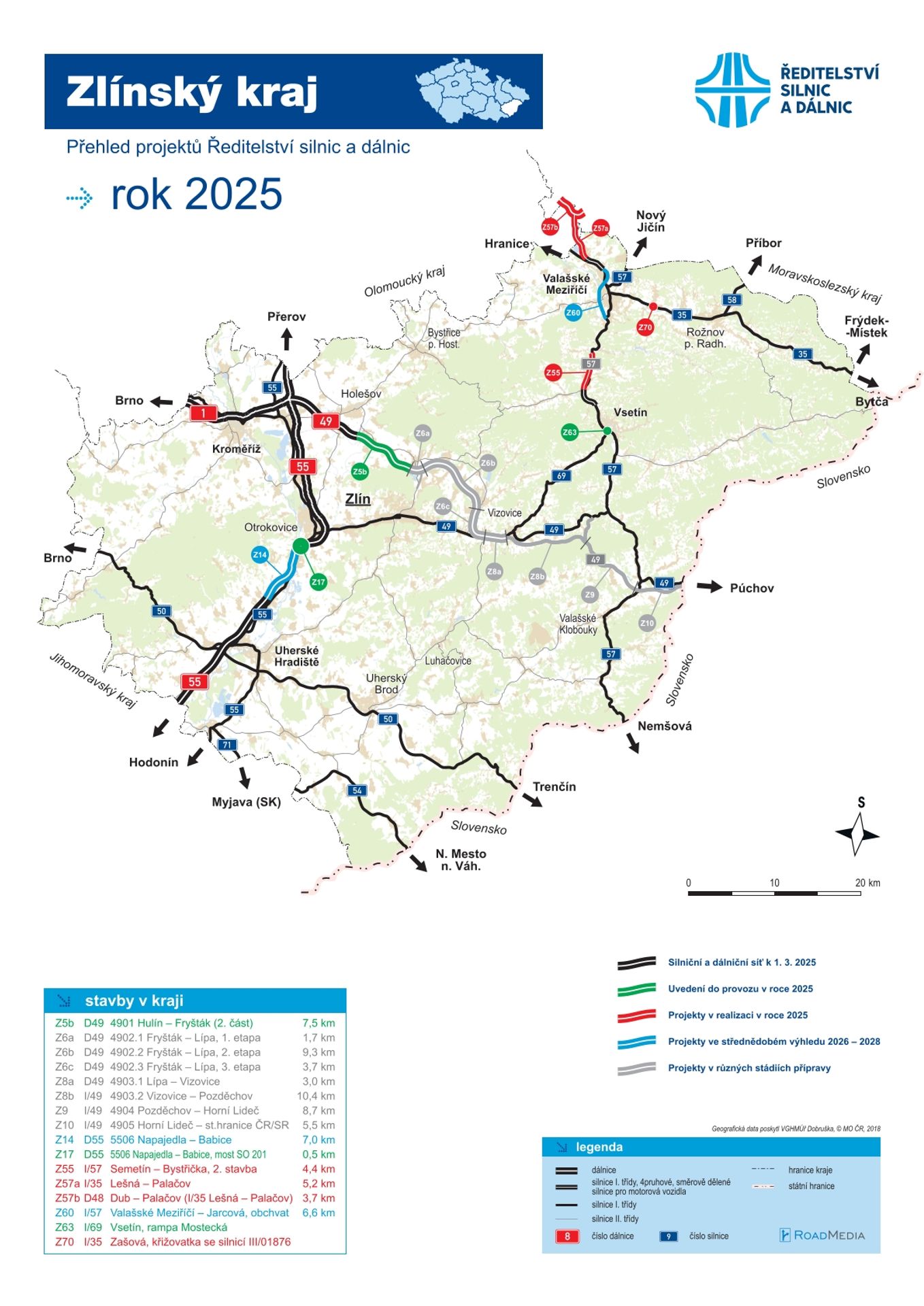 Zlínský kraj - mapa výstavby - Mapy oprav a výstavby (21/26)