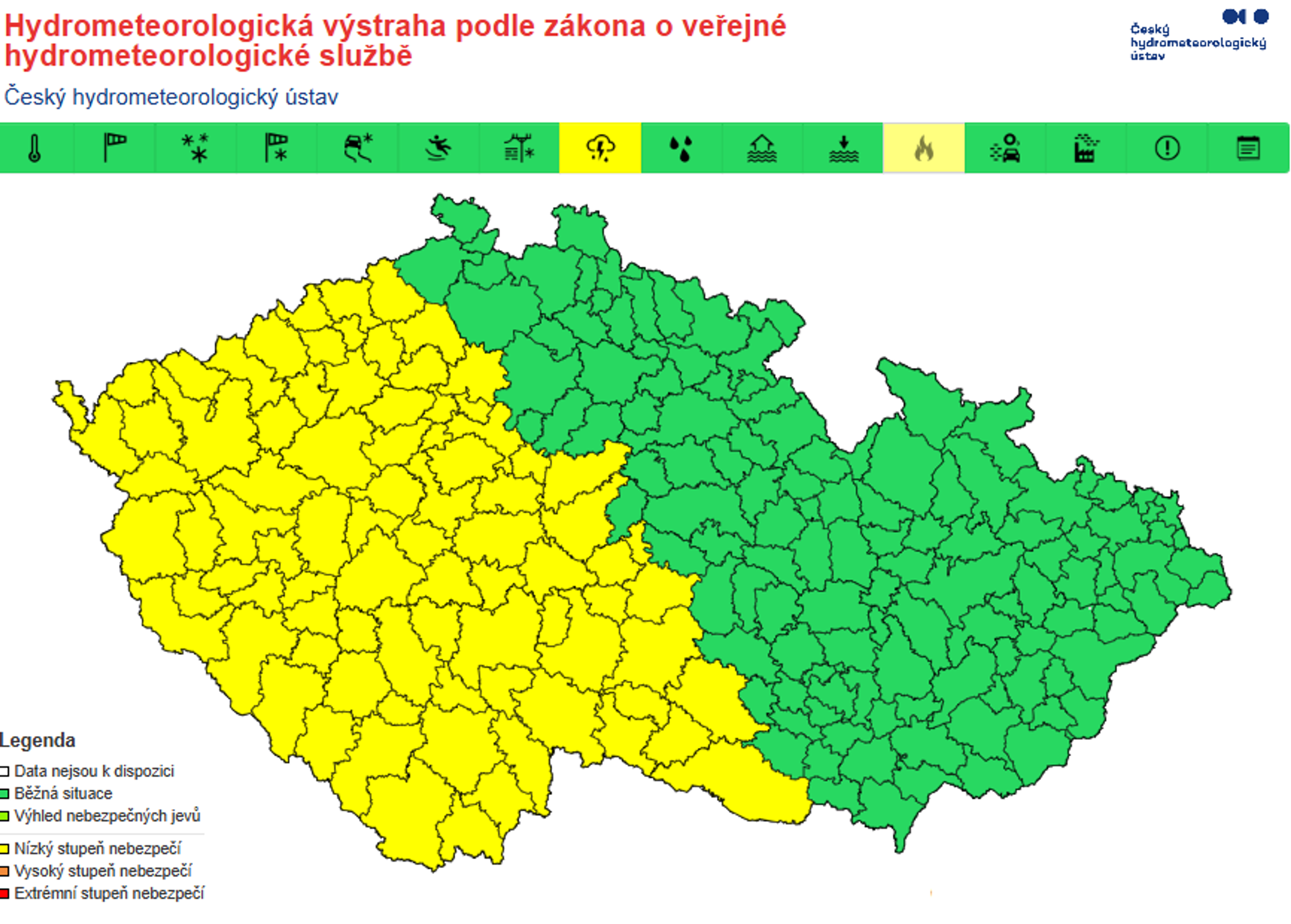 Výstraha ČHMÚ - Výstraha ČHMÚ (2/5)